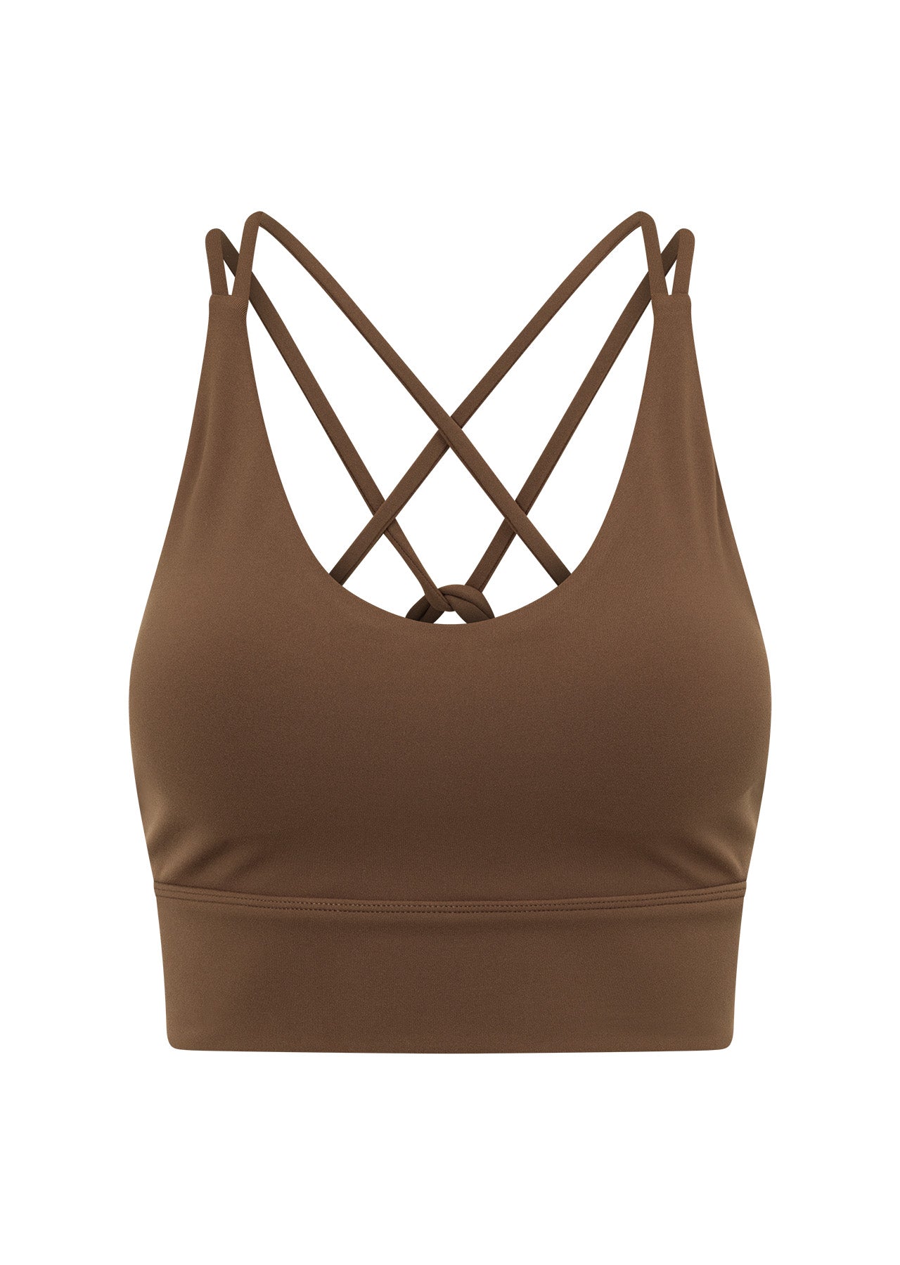 Lorna Jane Lotus Longline Sports Bra - Chocolate