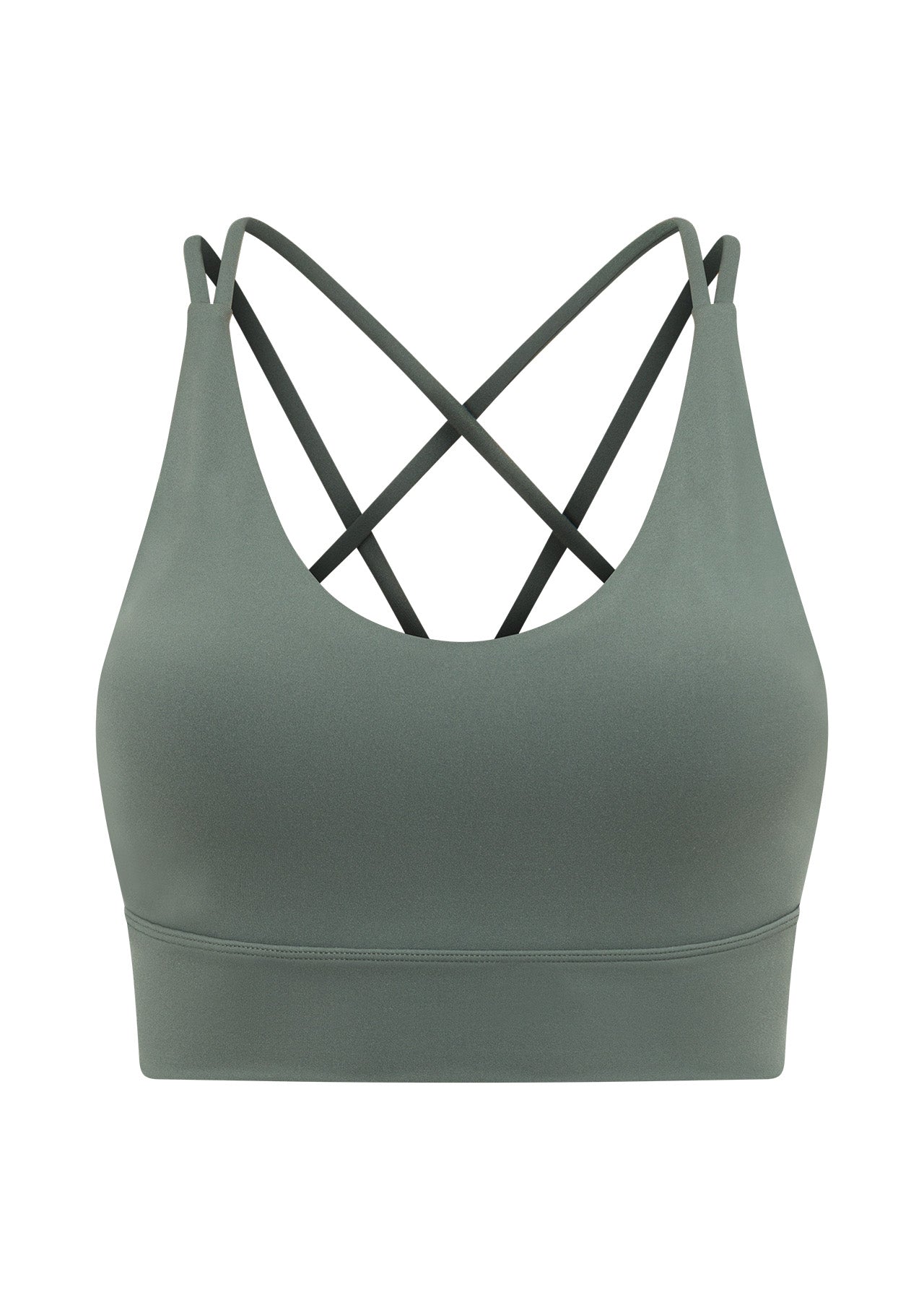 Lorna Jane Lotus Longline Sports Bra - Dark Matcha