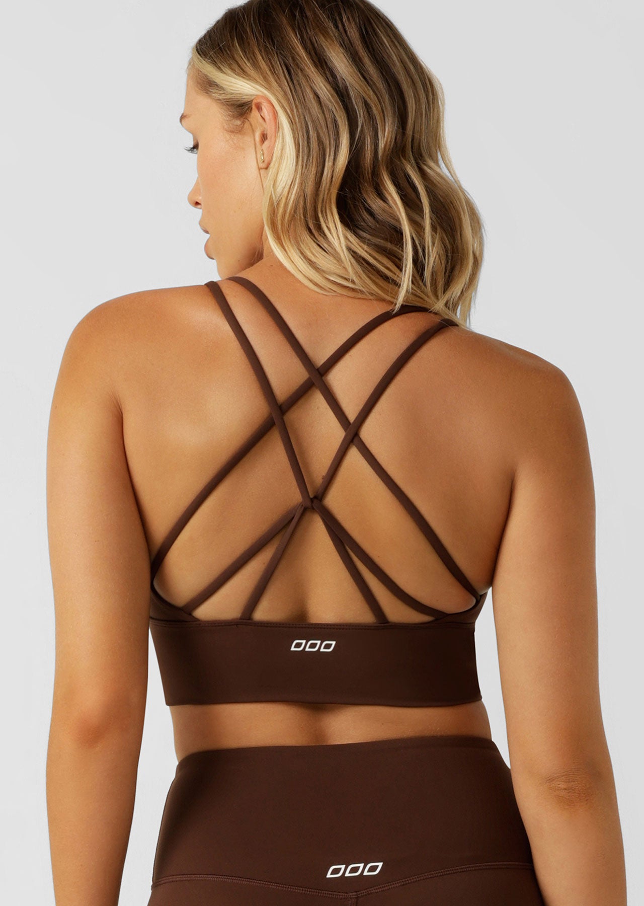 Lorna Jane Lotus Longline Sports Bra - Espresso