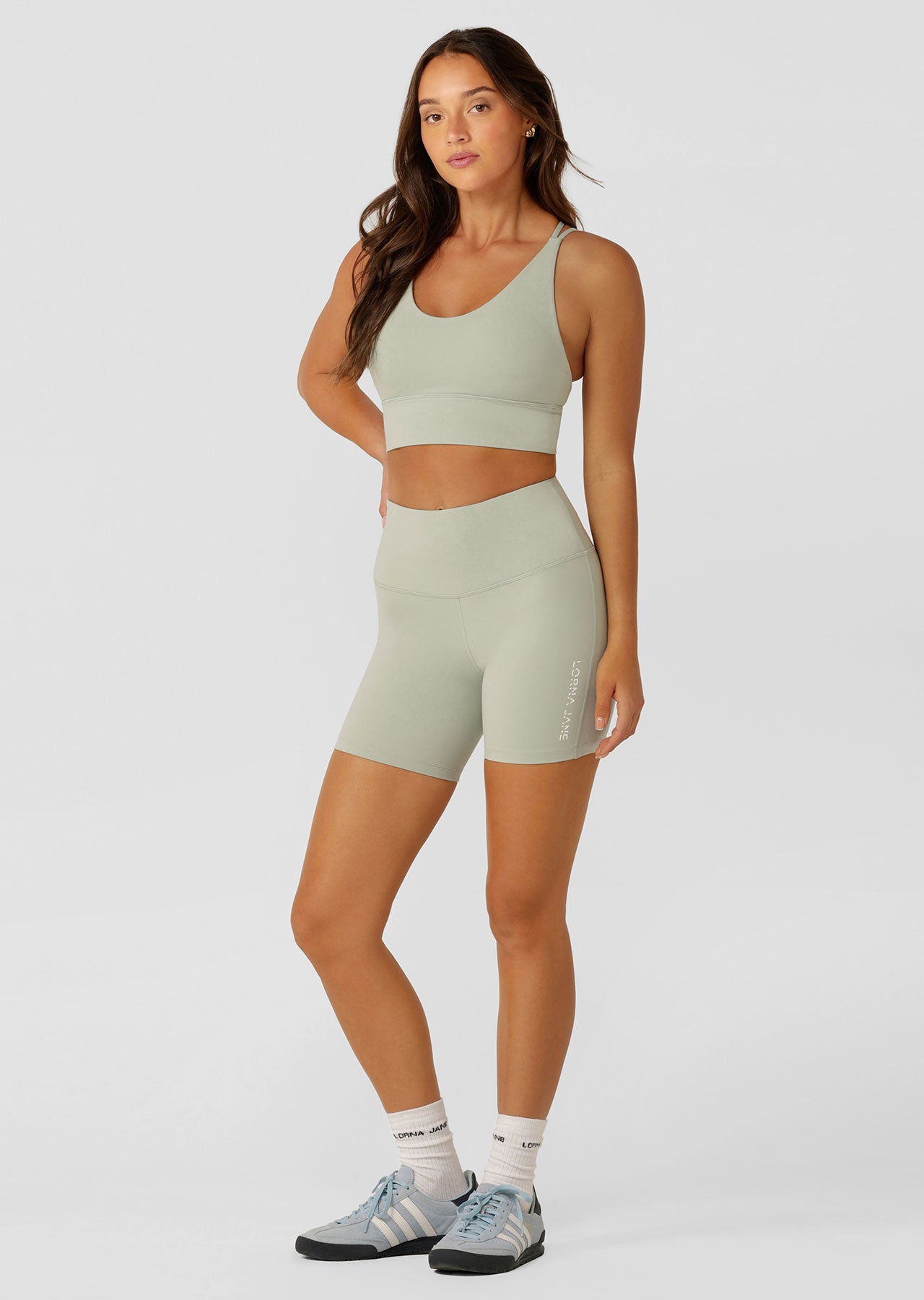 Lorna Jane Lotus Longline Sports Bra - Iced Matcha