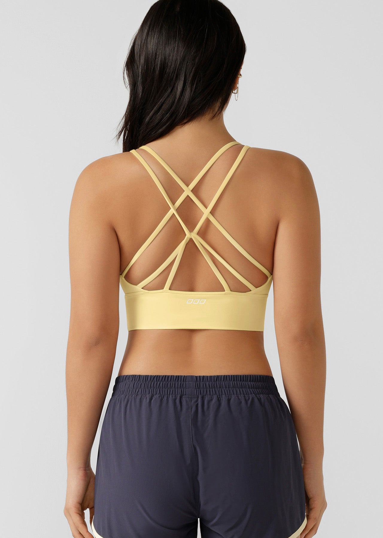 Lorna Jane Lotus Longline Sports Bra - Lemon Cream