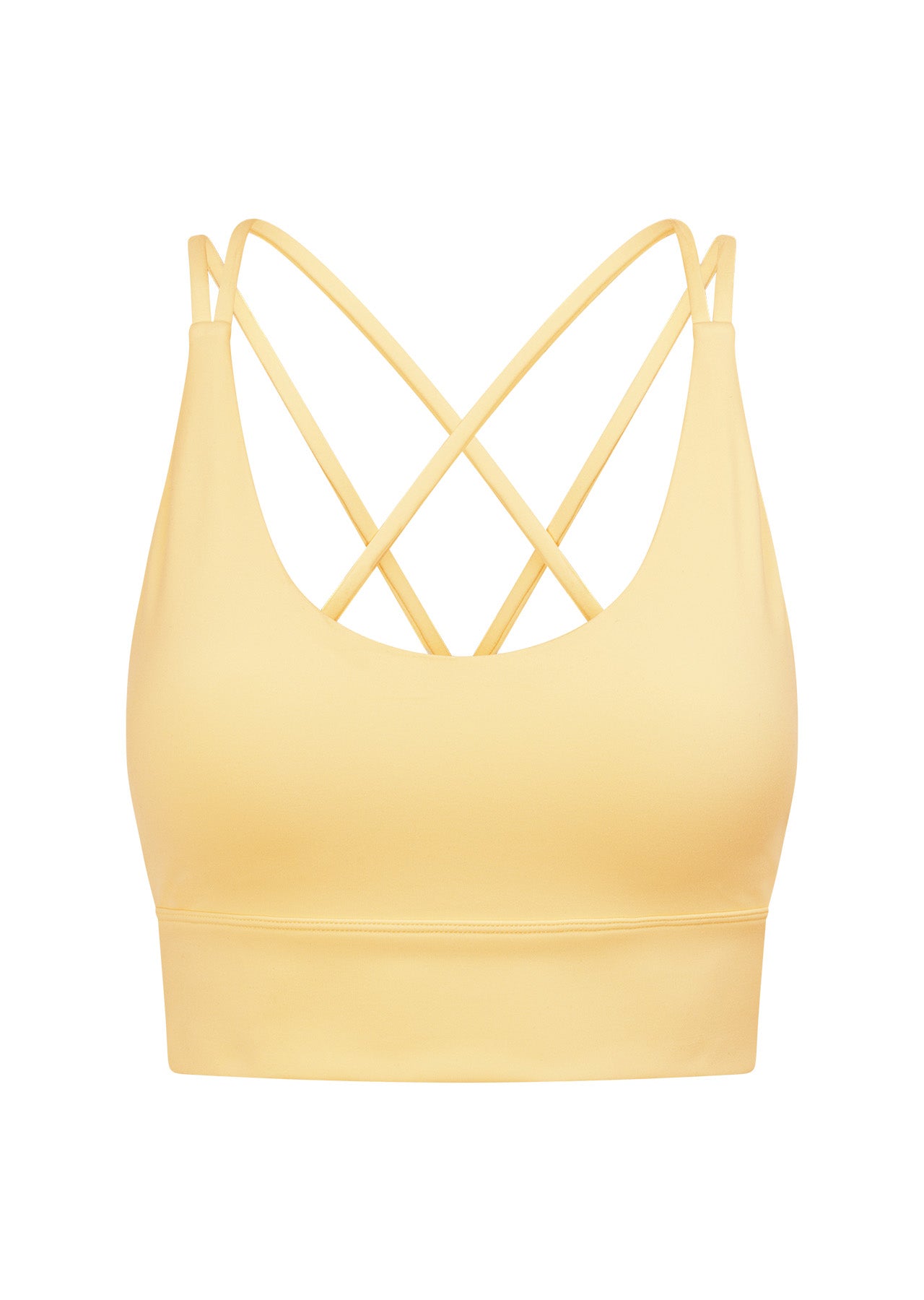 Lorna Jane Lotus Longline Sports Bra - Lemon Cream