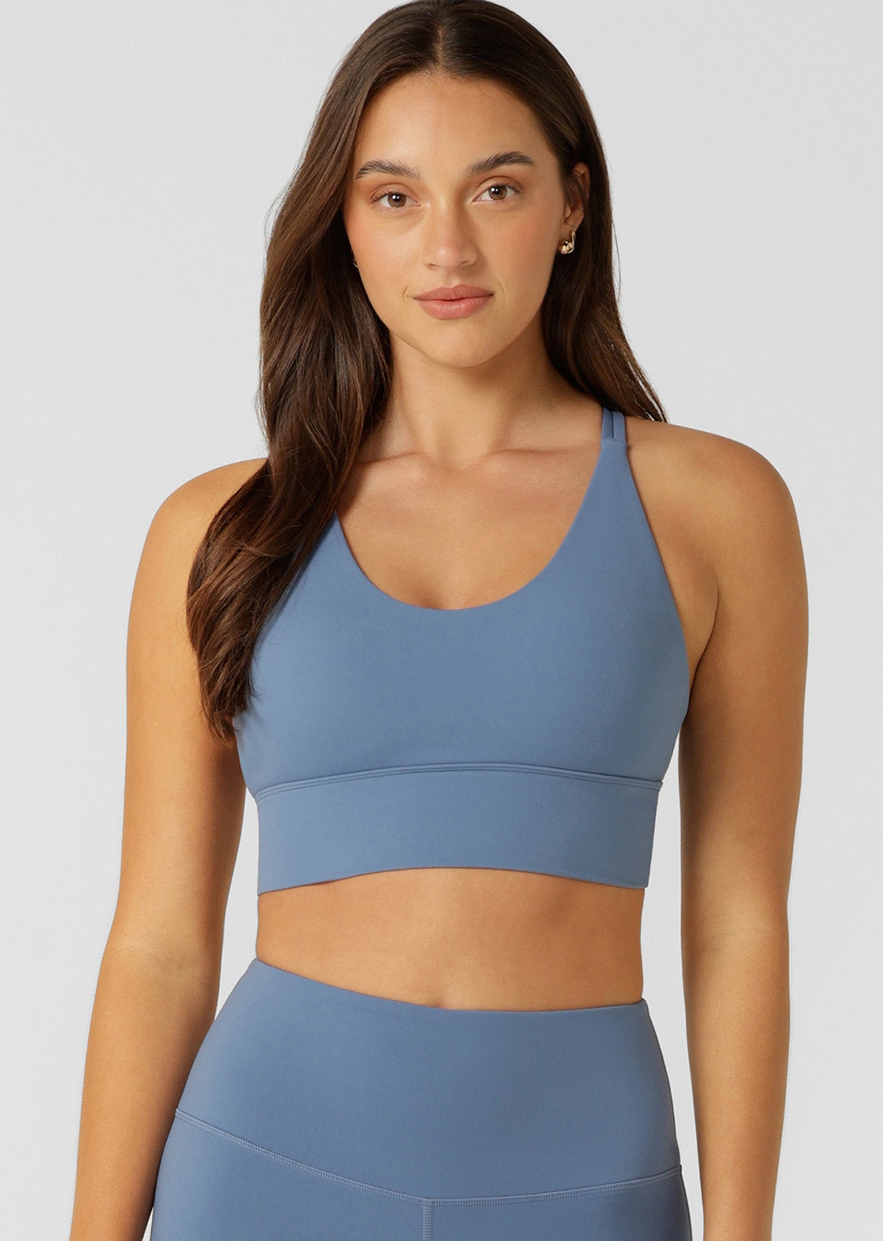 Lorna Jane Lotus Longline Sports Bra - Moonlight Blue