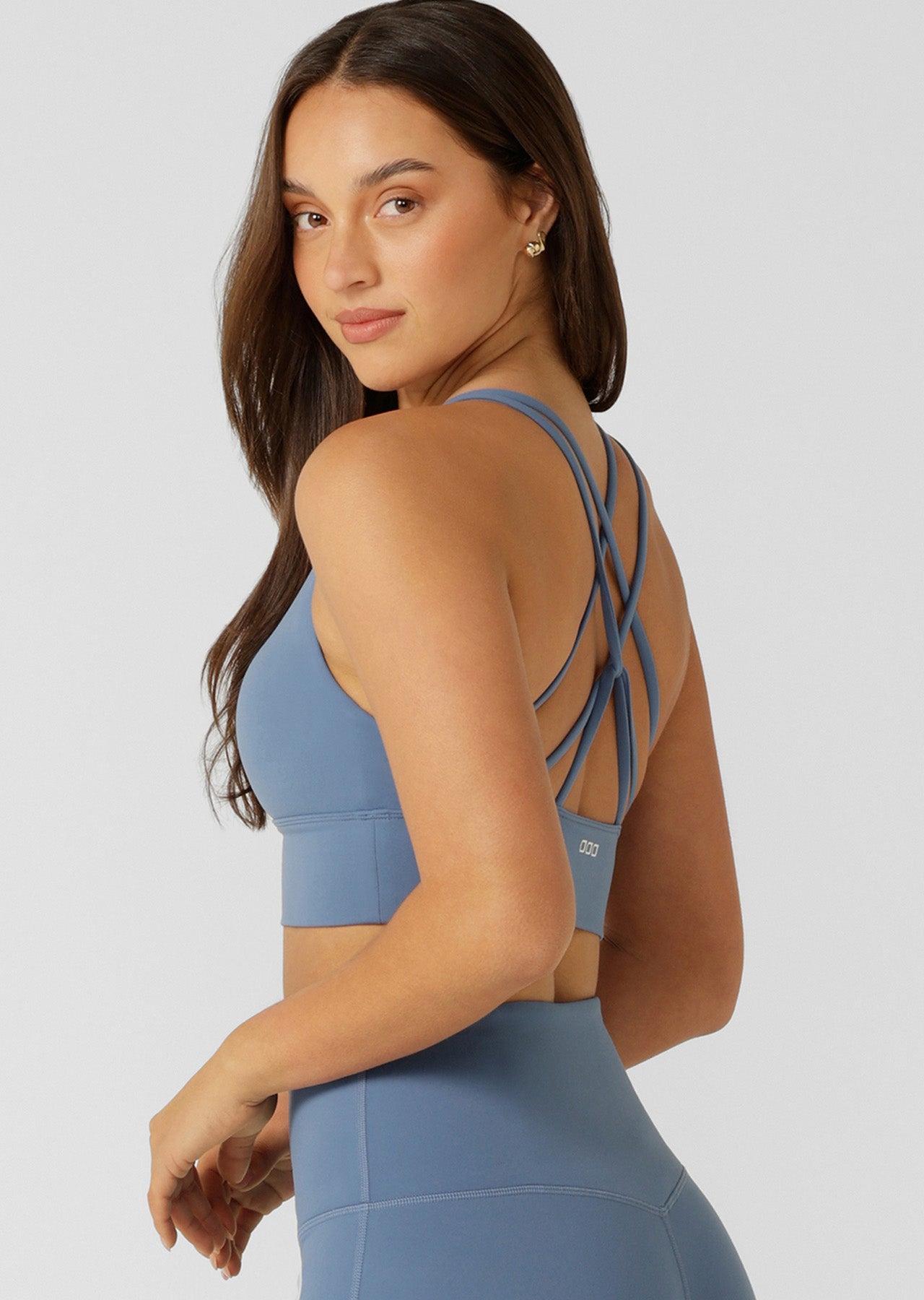 Lorna Jane Lotus Longline Sports Bra - Moonlight Blue