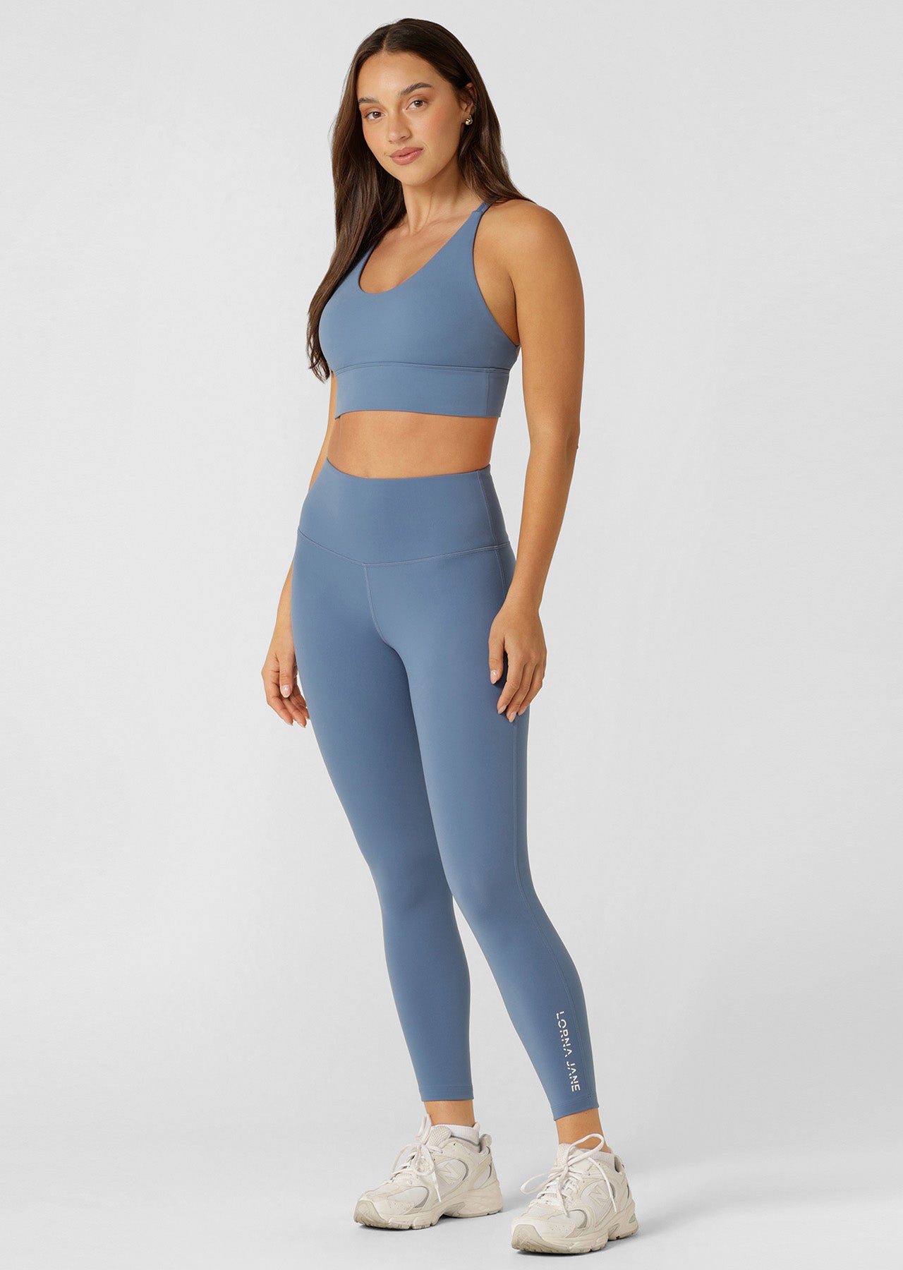 Lorna Jane Lotus Longline Sports Bra - Moonlight Blue