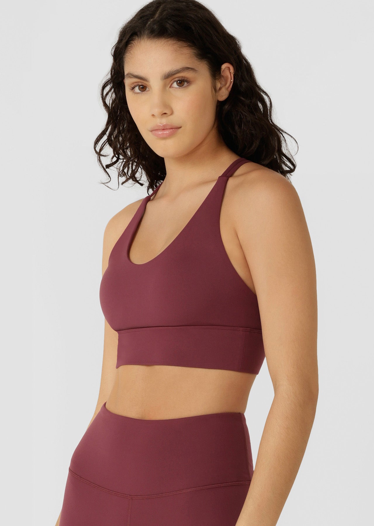 Lorna Jane Lotus Longline Sports Bra - Mulberry