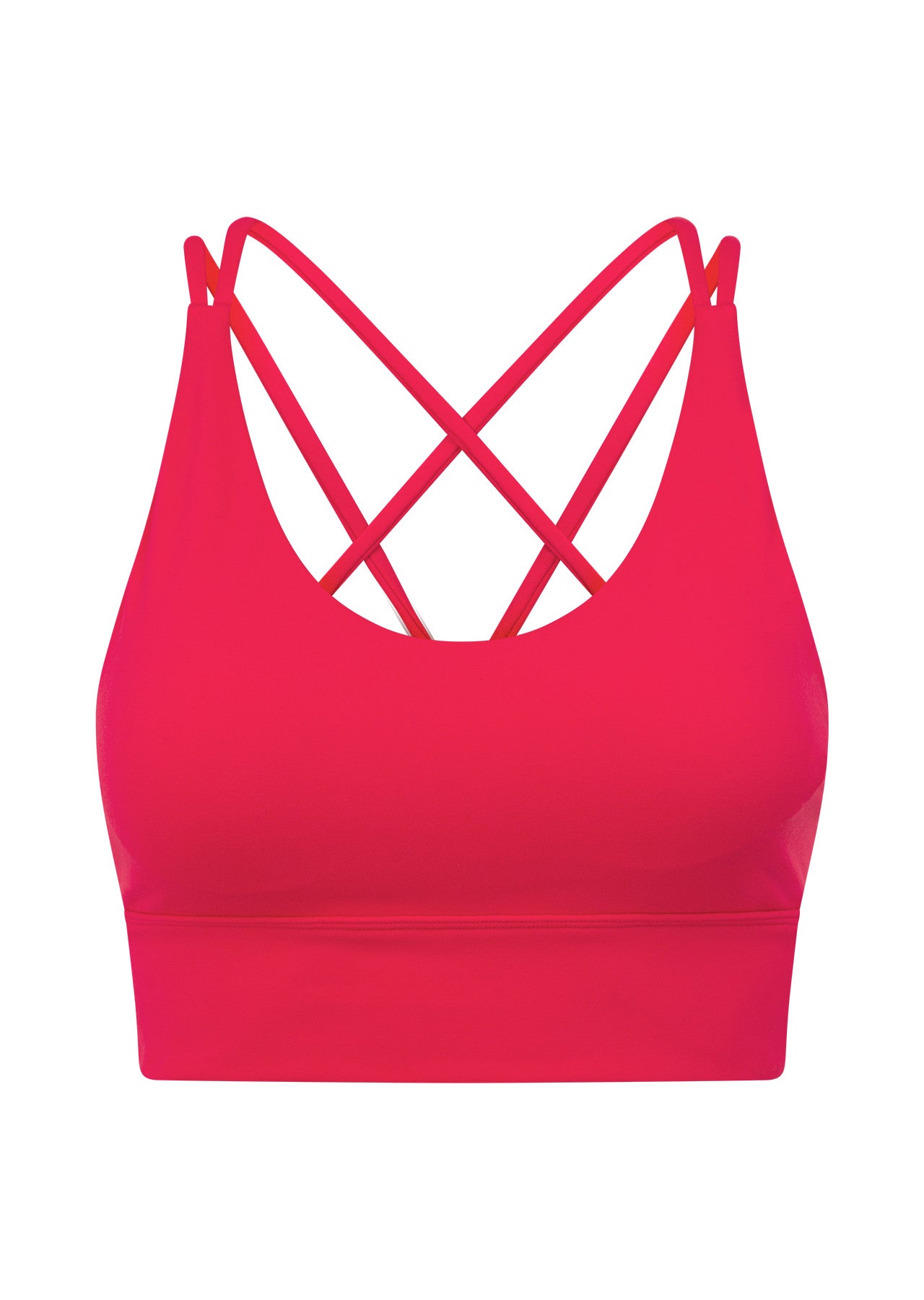 Lorna Jane Lotus Longline Sports Bra - Neon Raspberry