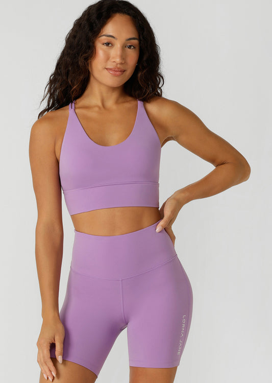 Lorna Jane Lotus Longline Sports Bra - Paisley Purple