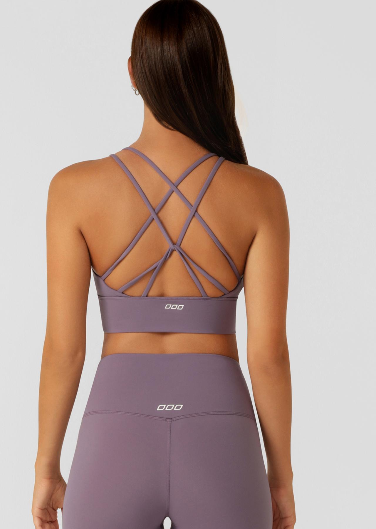 Lorna Jane Lotus Longline Sports Bra - Purple Dusk