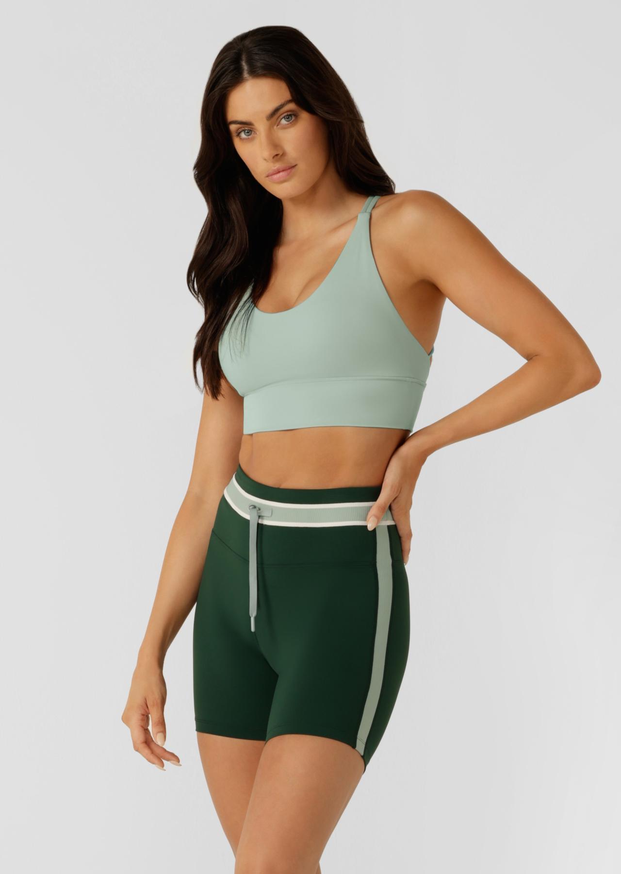 Lorna Jane Lotus Longline Sports Bra - Sea Mist