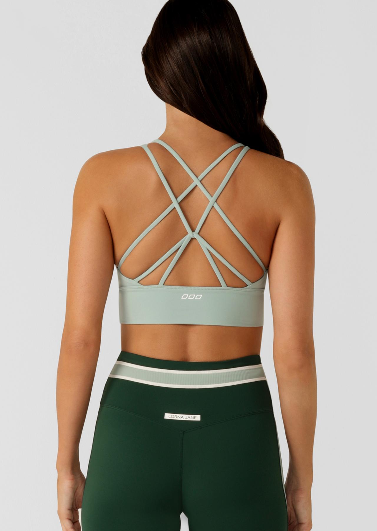 Lorna Jane Lotus Longline Sports Bra - Sea Mist