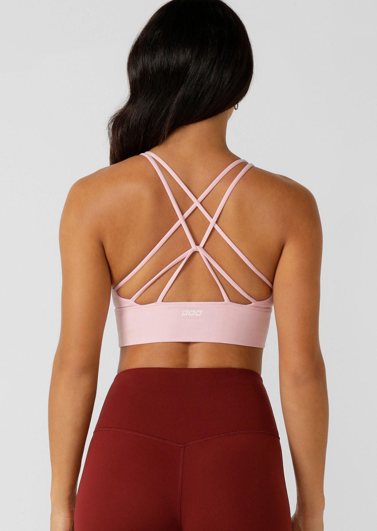 Lorna Jane Lotus Longline Sports Bra - Sweet Pink