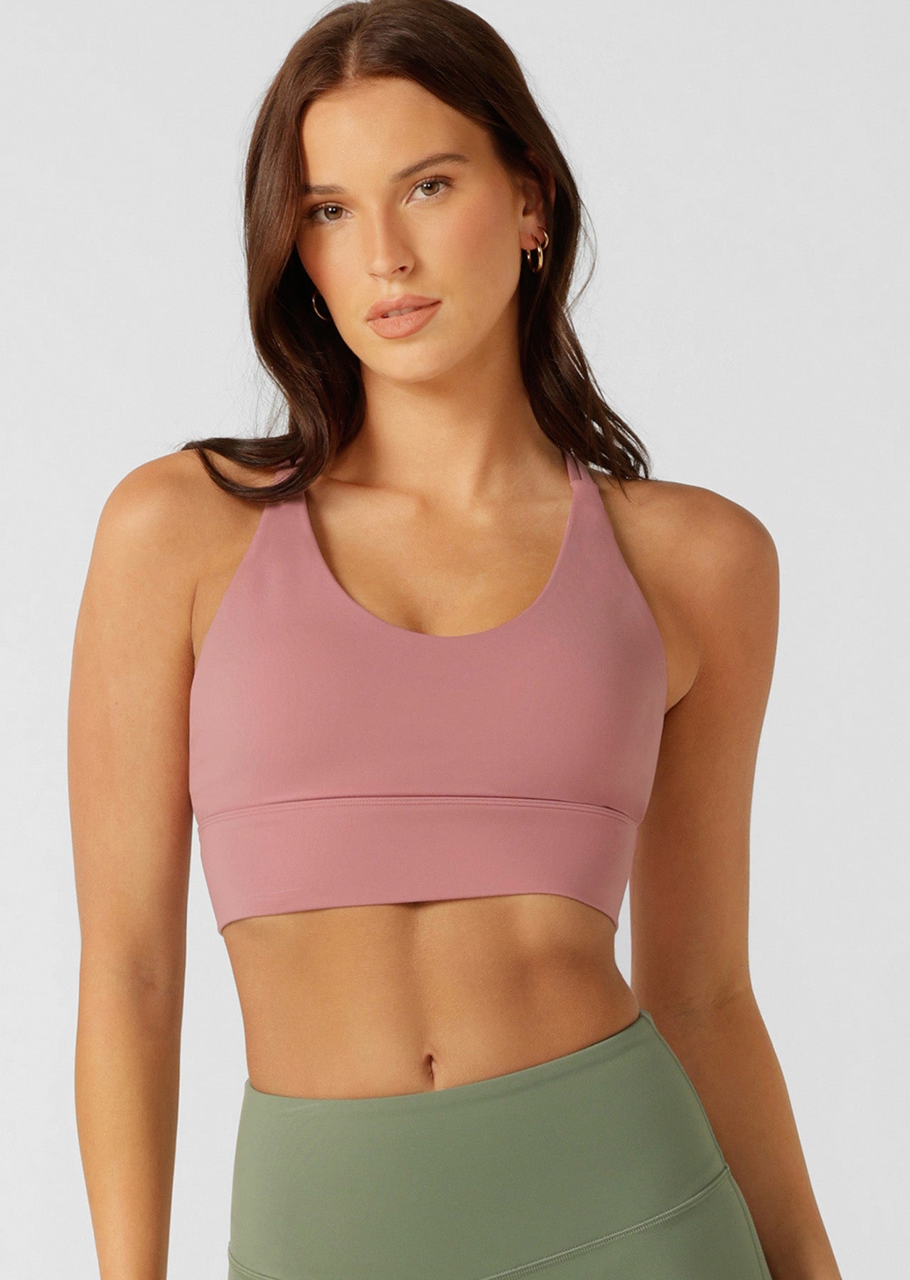 Lorna Jane Lotus Longline Sports Bra - Wild Rose