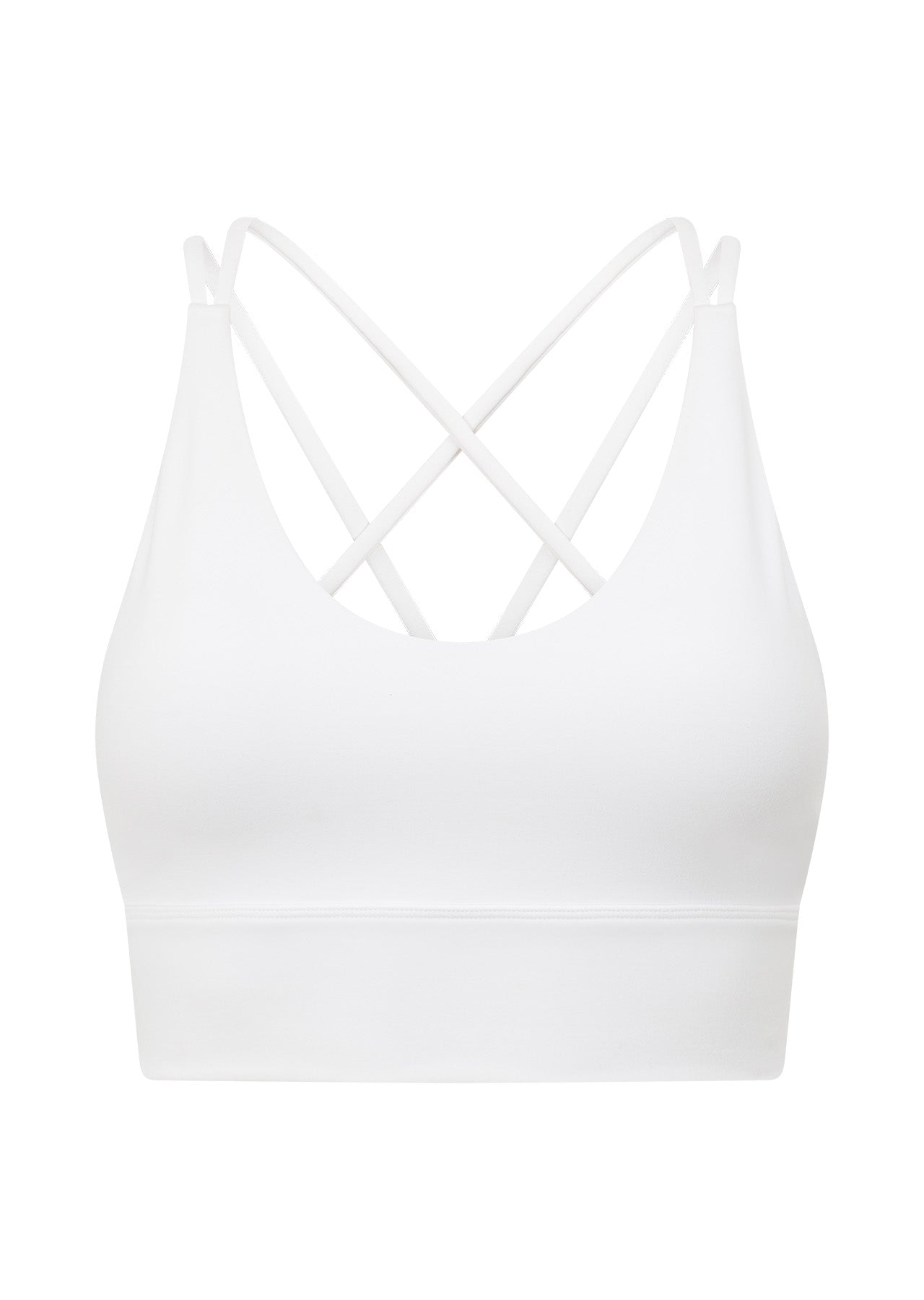 Lorna Jane Lotus Longline Sports Bra - White Recycled