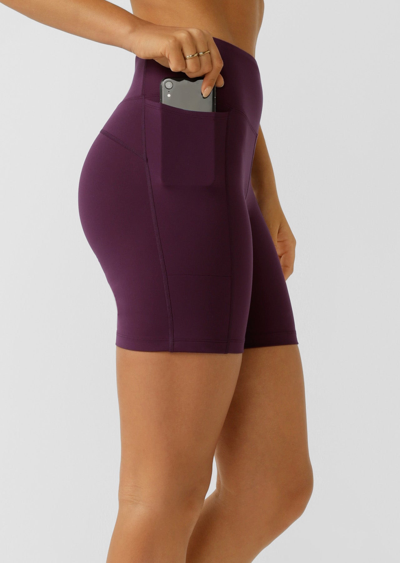 Lorna Jane Amy Phone Pocket Tech Bike Short - Dark Grape