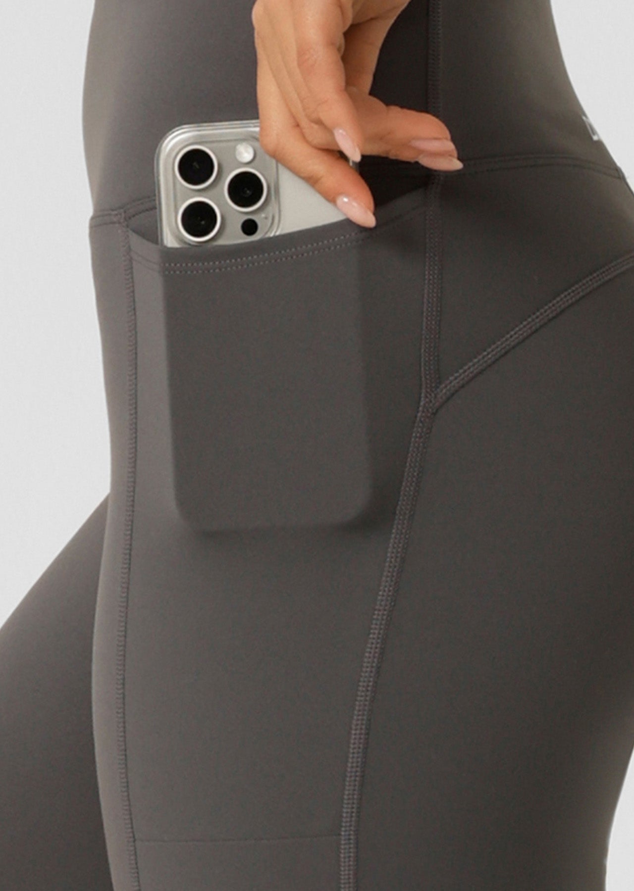 Lorna Jane Amy Phone Pocket Tech Bike Short - Titanium