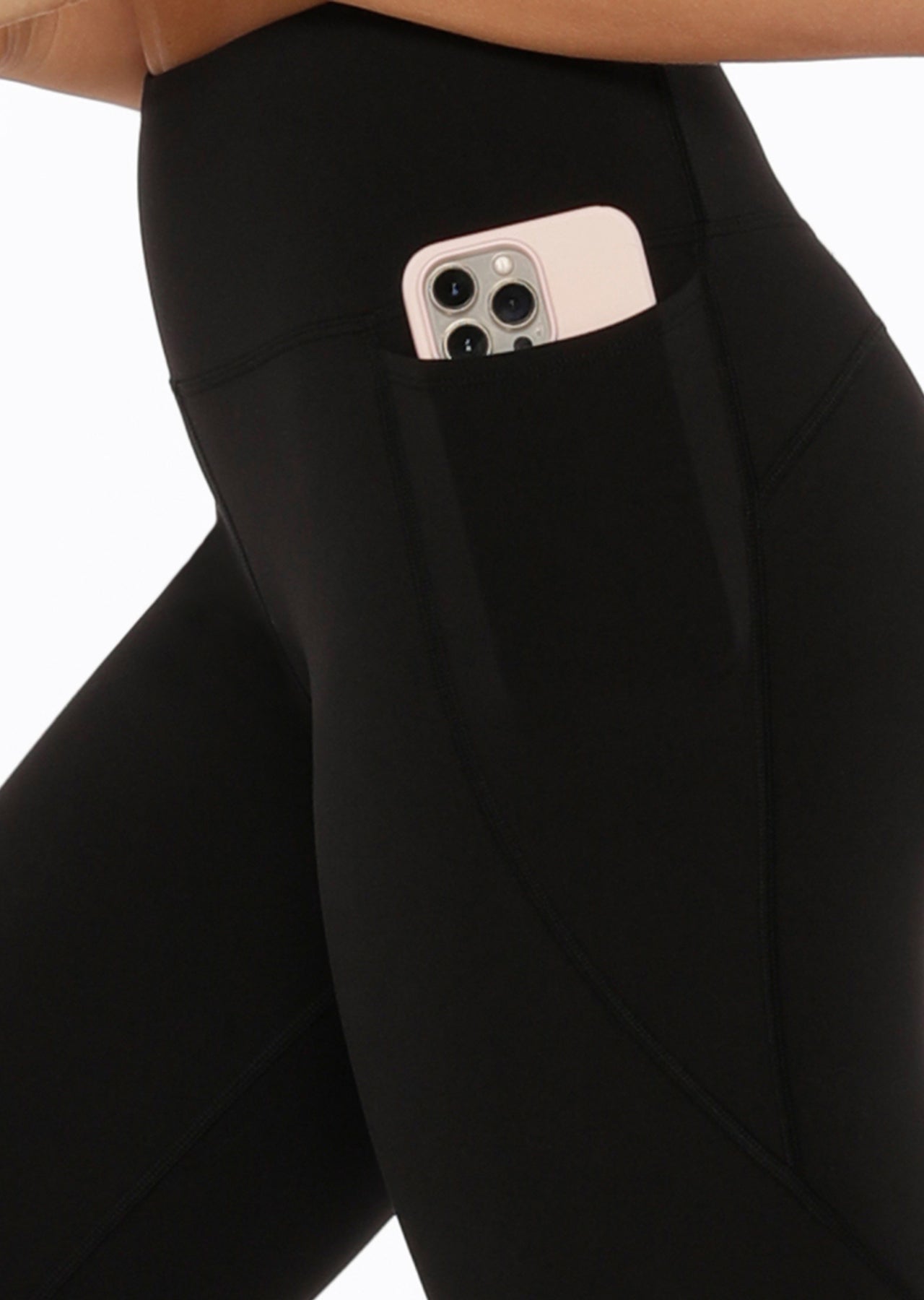 Lorna Jane Amy Phone Pocket 3/4 Tech Leggings - Recycled Black