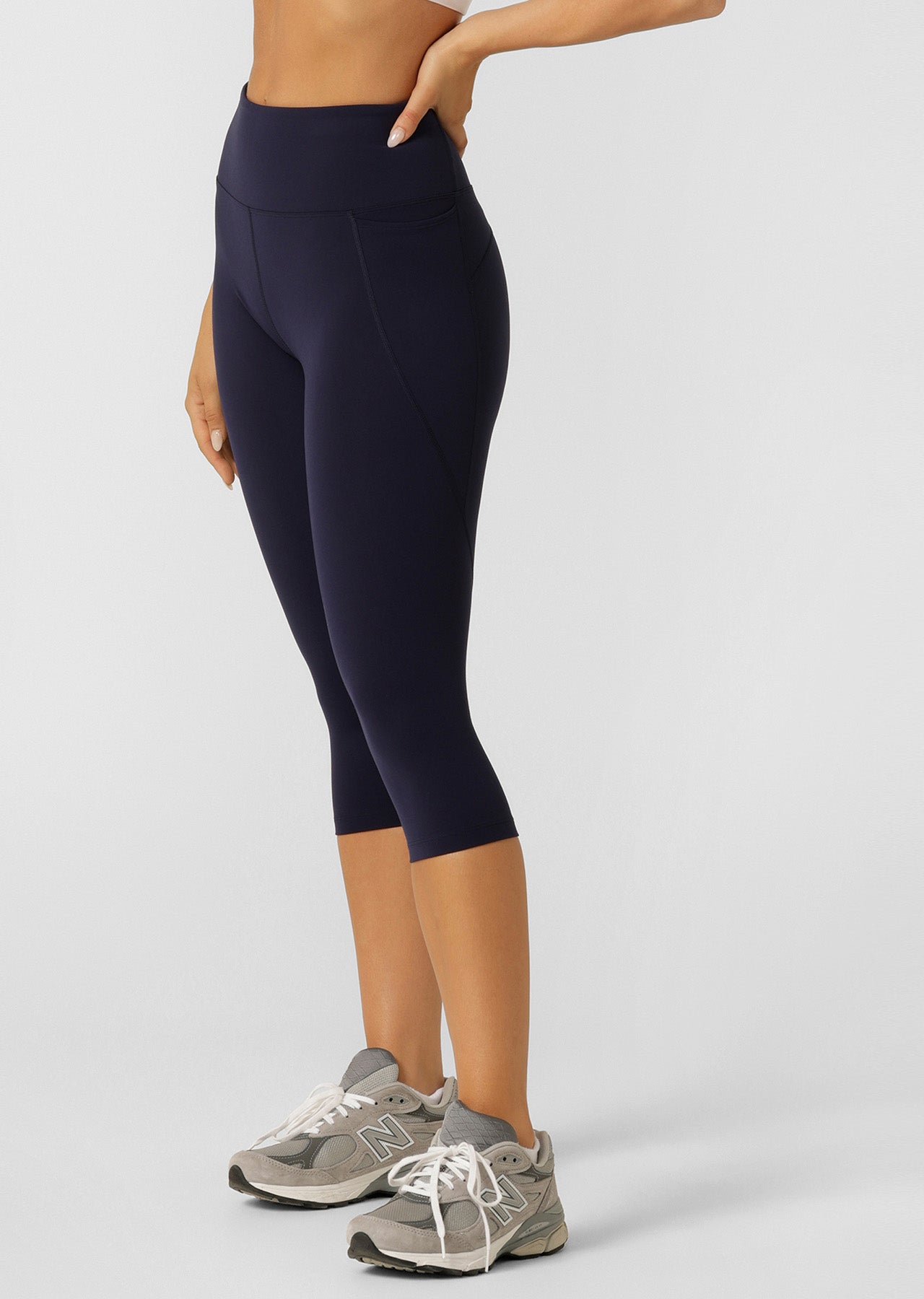 Lorna Jane Amy Phone Pocket 3/4 Tech Leggings - French Navy