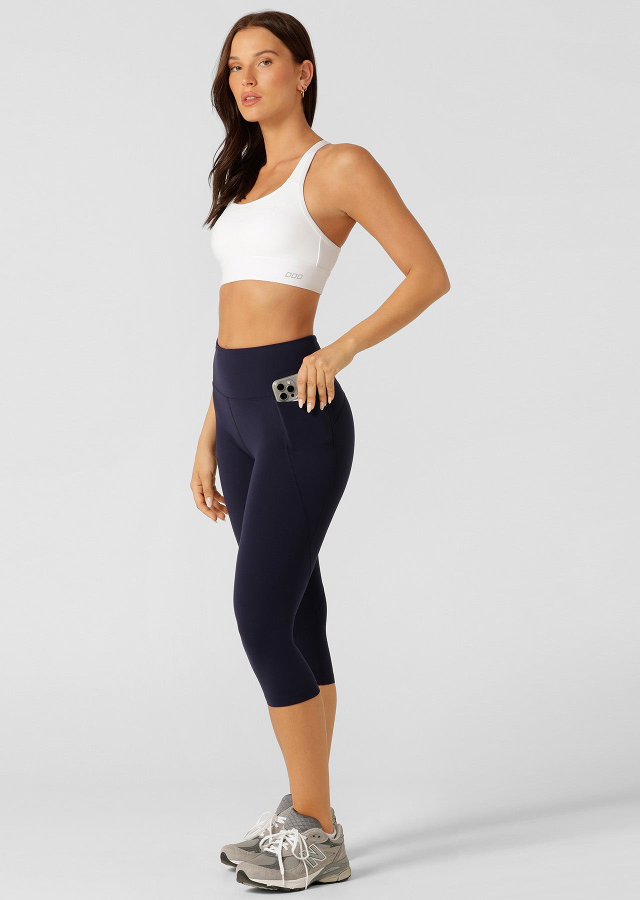 Lorna Jane Amy Phone Pocket 3/4 Tech Leggings - French Navy