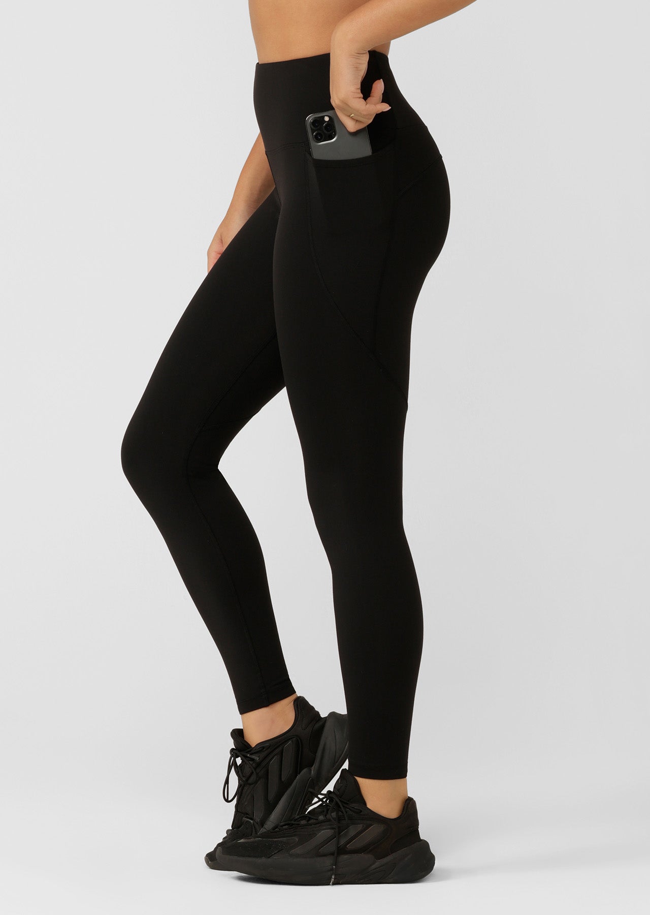 Lorna Jane Amy Phone Pocket Ankle Biter Tech Leggings - Black