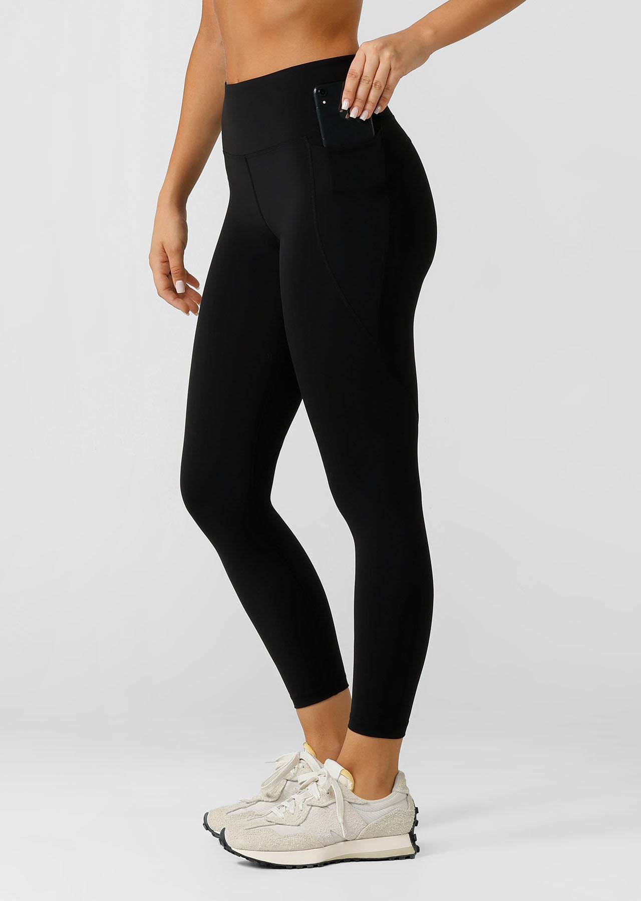 Lorna Jane Amy Phone Pocket Ankle Biter Tech Leggings - Recycled Black