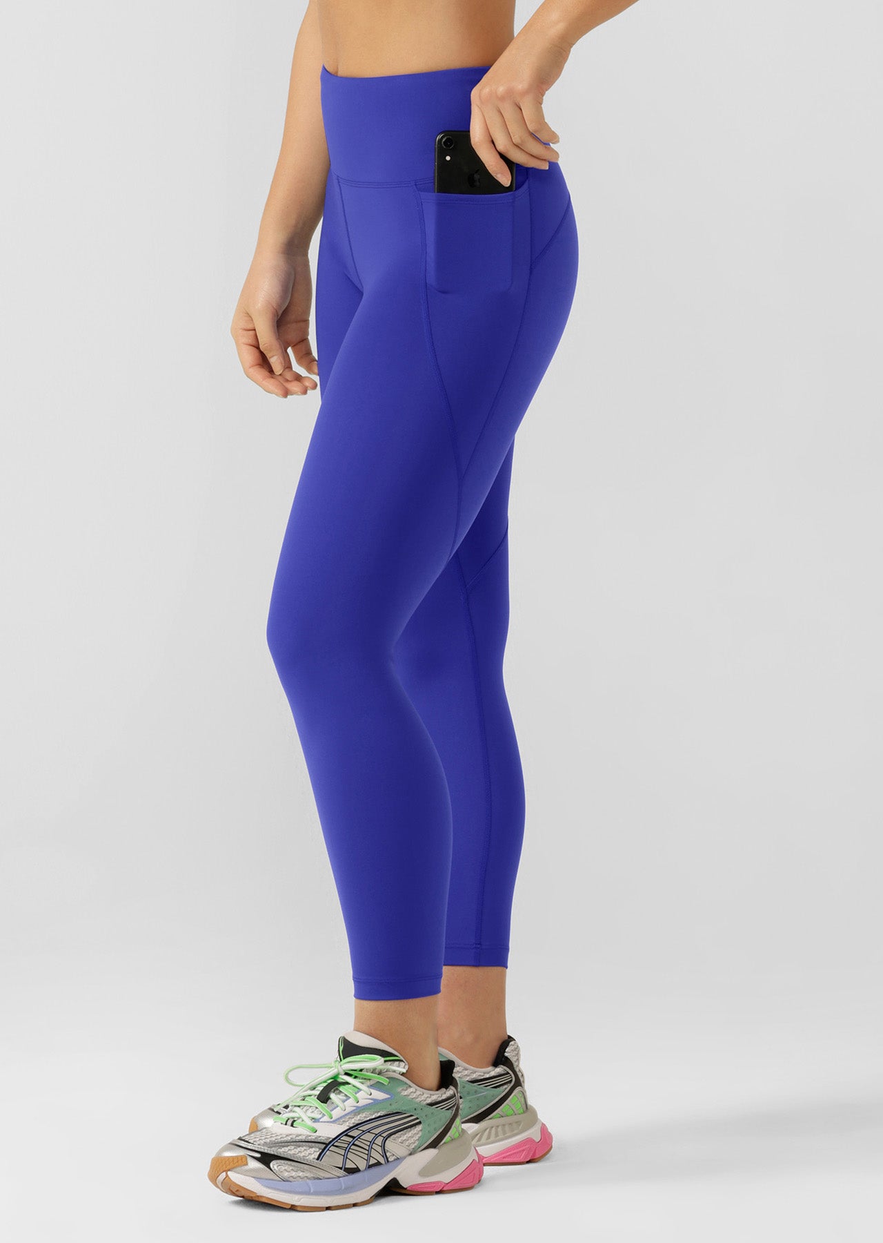 Lorna Jane Amy Phone Pocket Ankle Biter Tech Leggings - Magnetic Blue