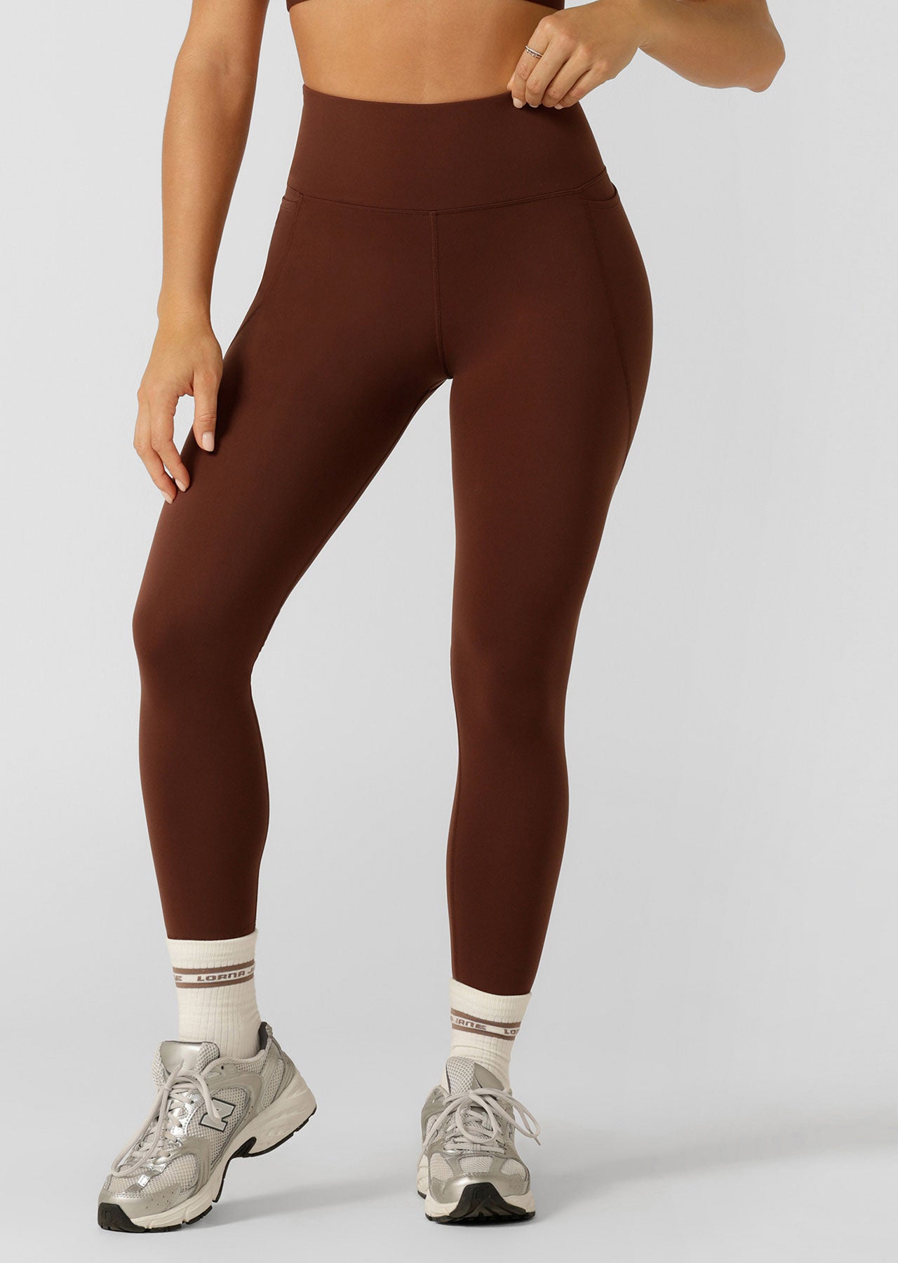 Lorna Jane Amy Phone Pocket Ankle Biter Tech Leggings - Truffle