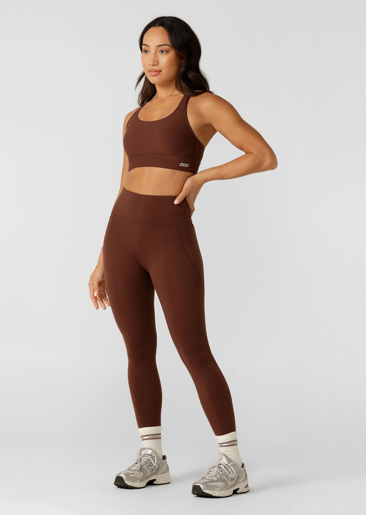 Lorna Jane Amy Phone Pocket Ankle Biter Tech Leggings - Truffle