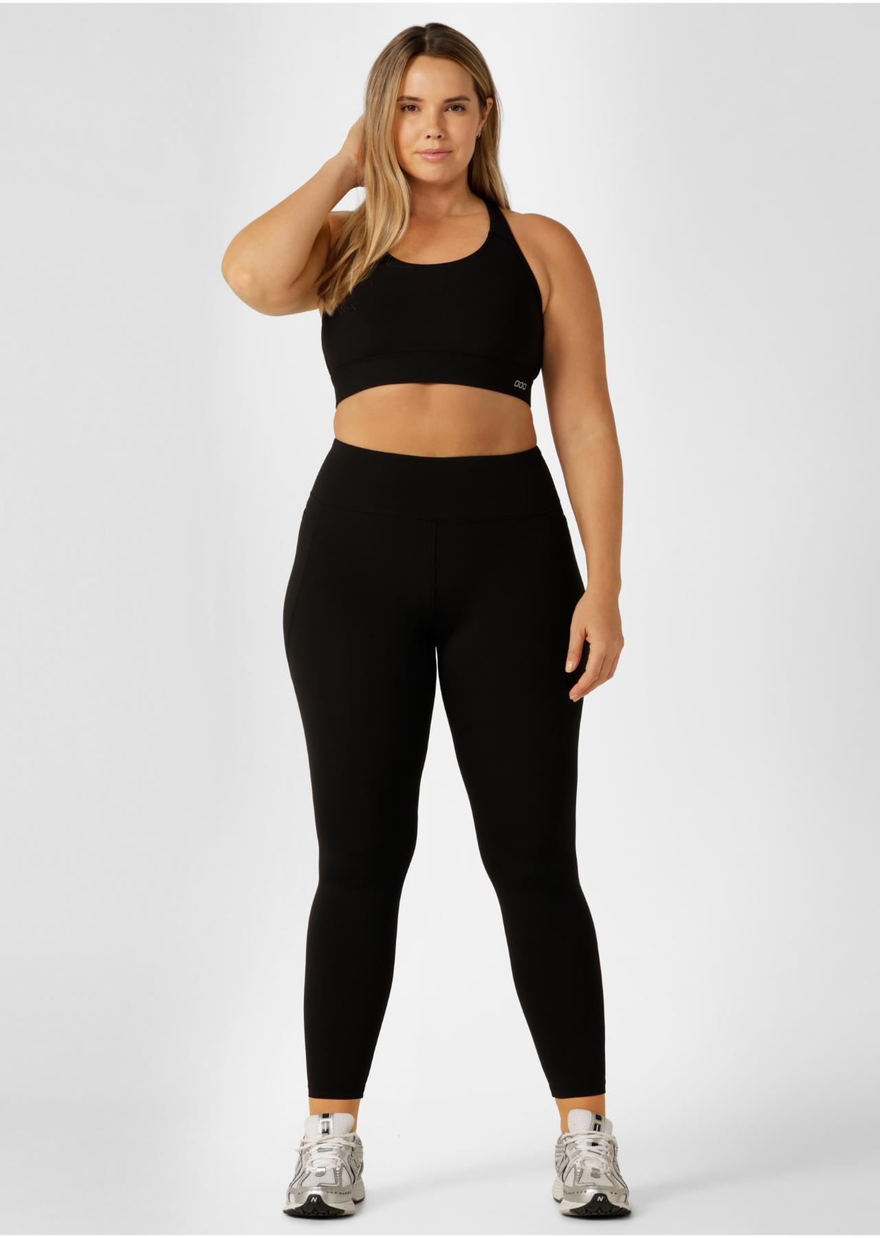 Lorna Jane Lotus Thermal No Chafe Full Length Leggings - Black