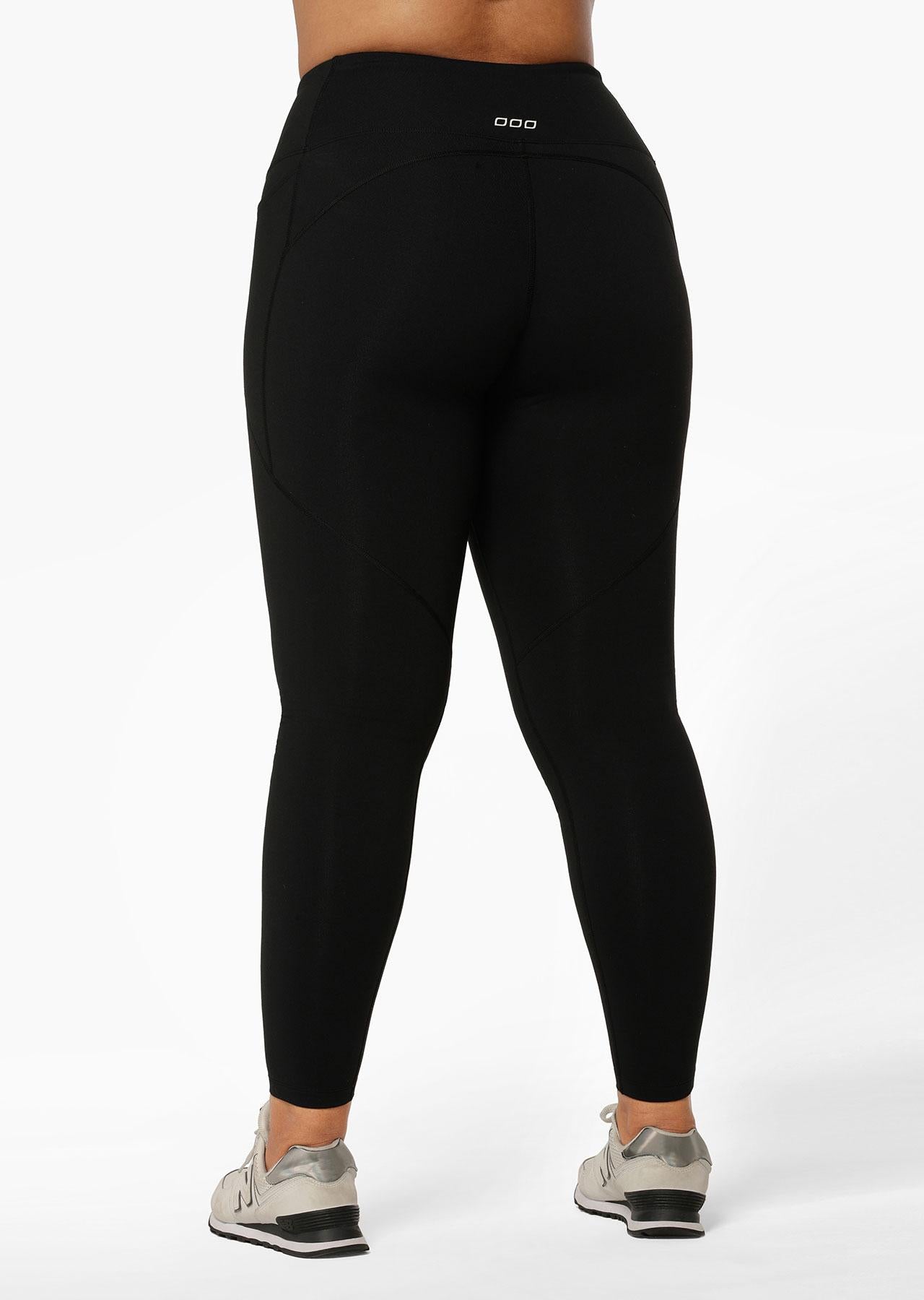 Lorna Jane Amy Thermal Phone Pocket Full Length Leggings - Black