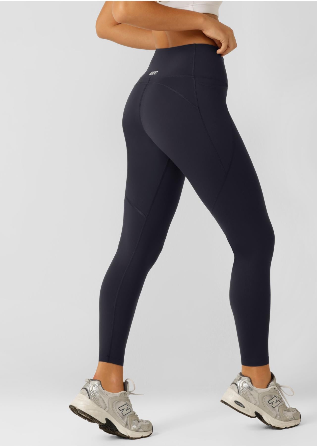 Lorna Jane Amy Thermal Phone Pocket Full Length Leggings - Midnight Blue