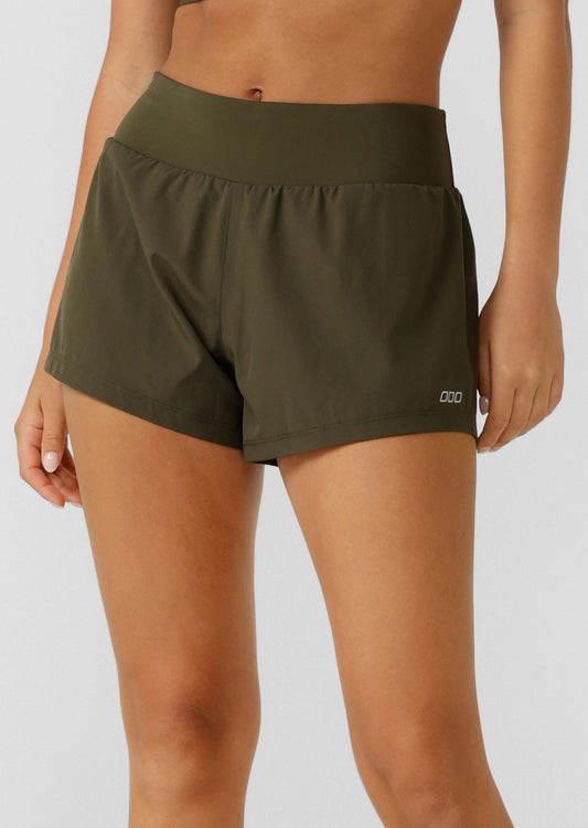 Lorna Jane Amy Stretch & Stride Pocket Run Short - Luxury Green