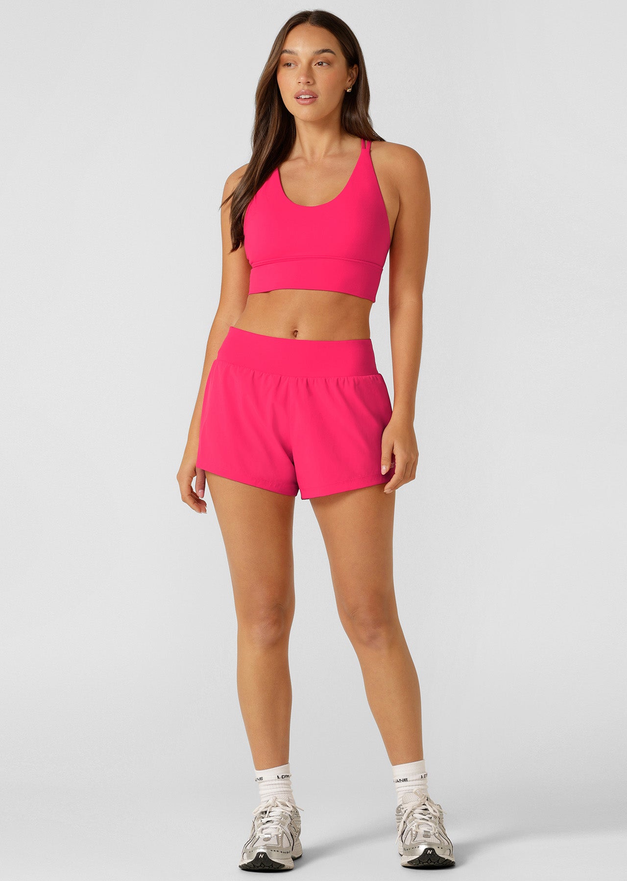 Lorna Jane Amy Stretch & Stride Pocket Run Short - Neon Raspberry