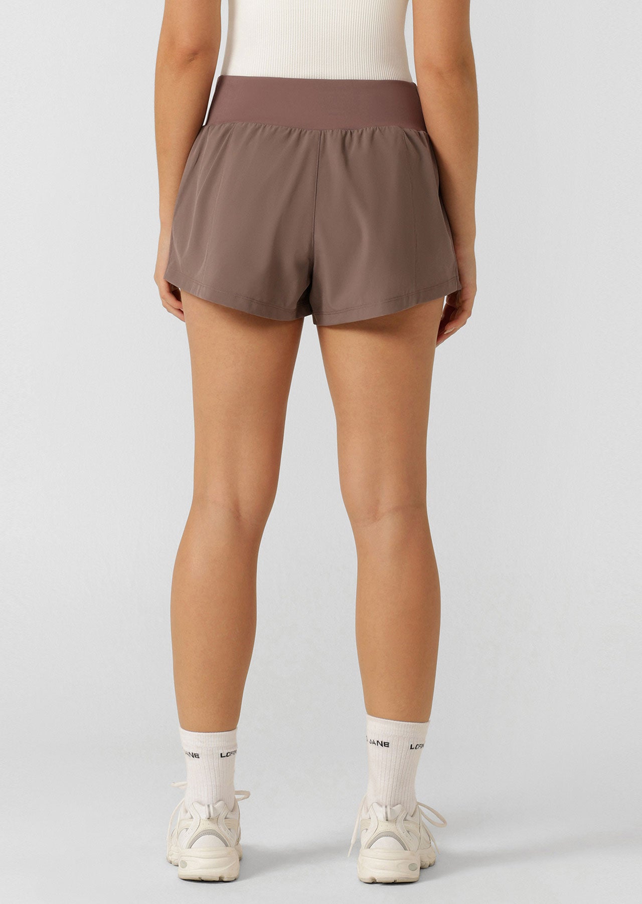 Lorna Jane Amy Stretch & Stride Pocket Run Short - Stone