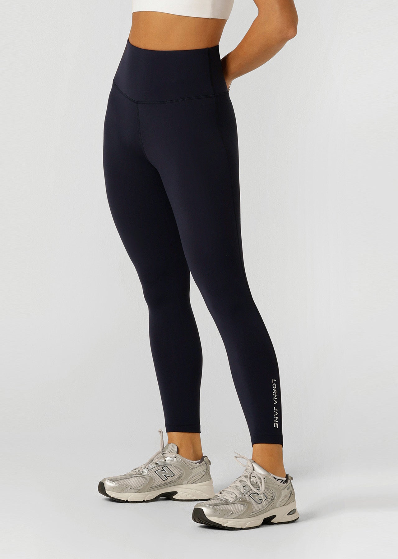 Lorna Jane Lotus No Chafe Phone Pocket Ankle Biter Leggings - Midnight Blue