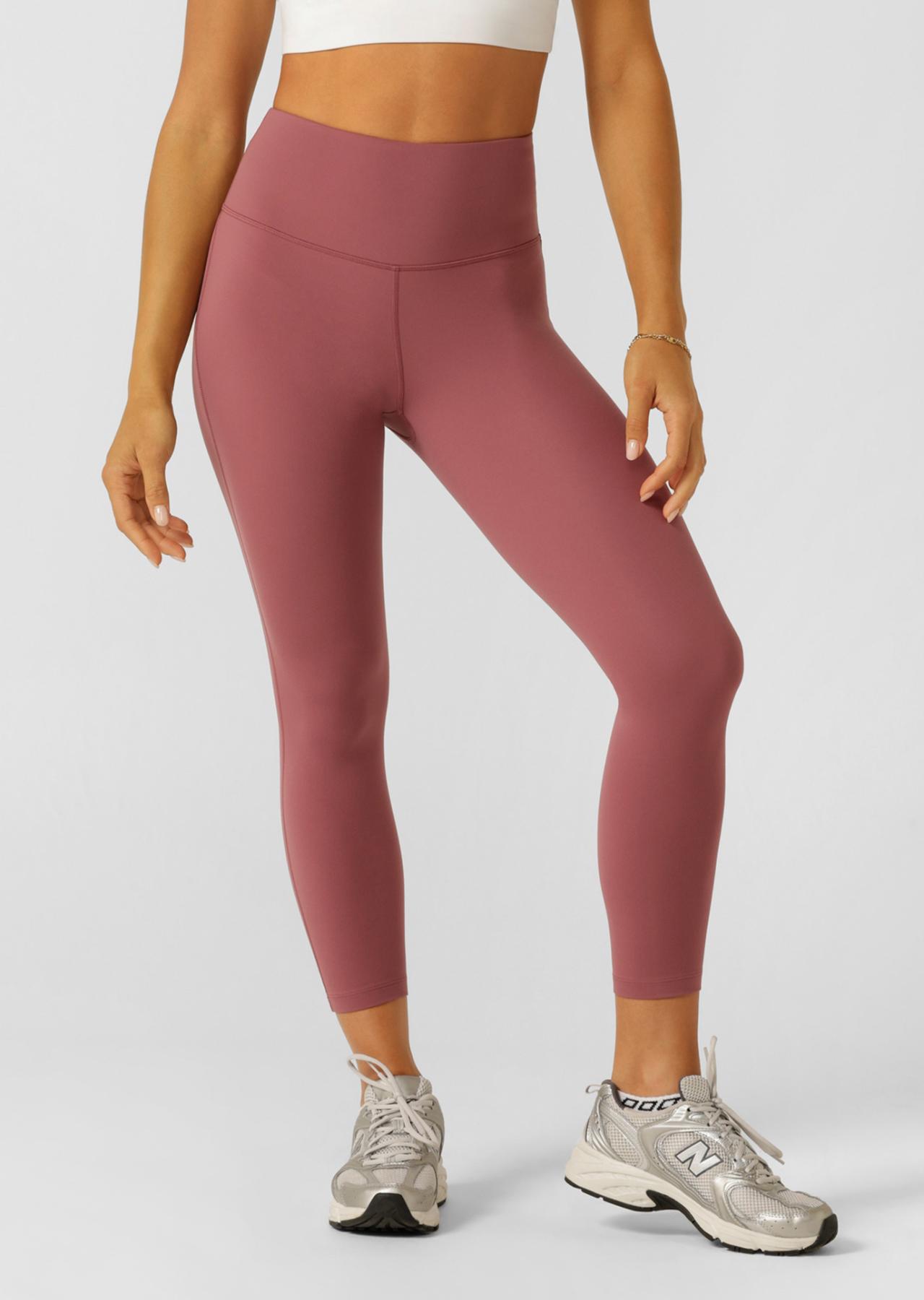 Lorna Jane Lotus No Chafe Phone Pocket Ankle Biter Leggings - Renaissance Rose