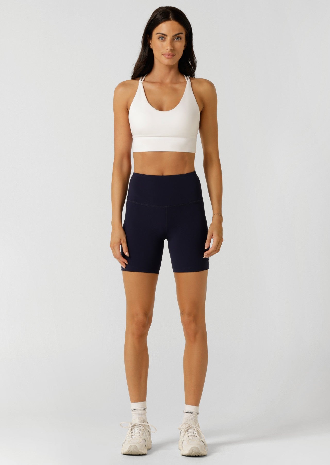 Lorna Jane Lotus No Chafe Phone Pocket 16cm Bike Shorts - French Navy