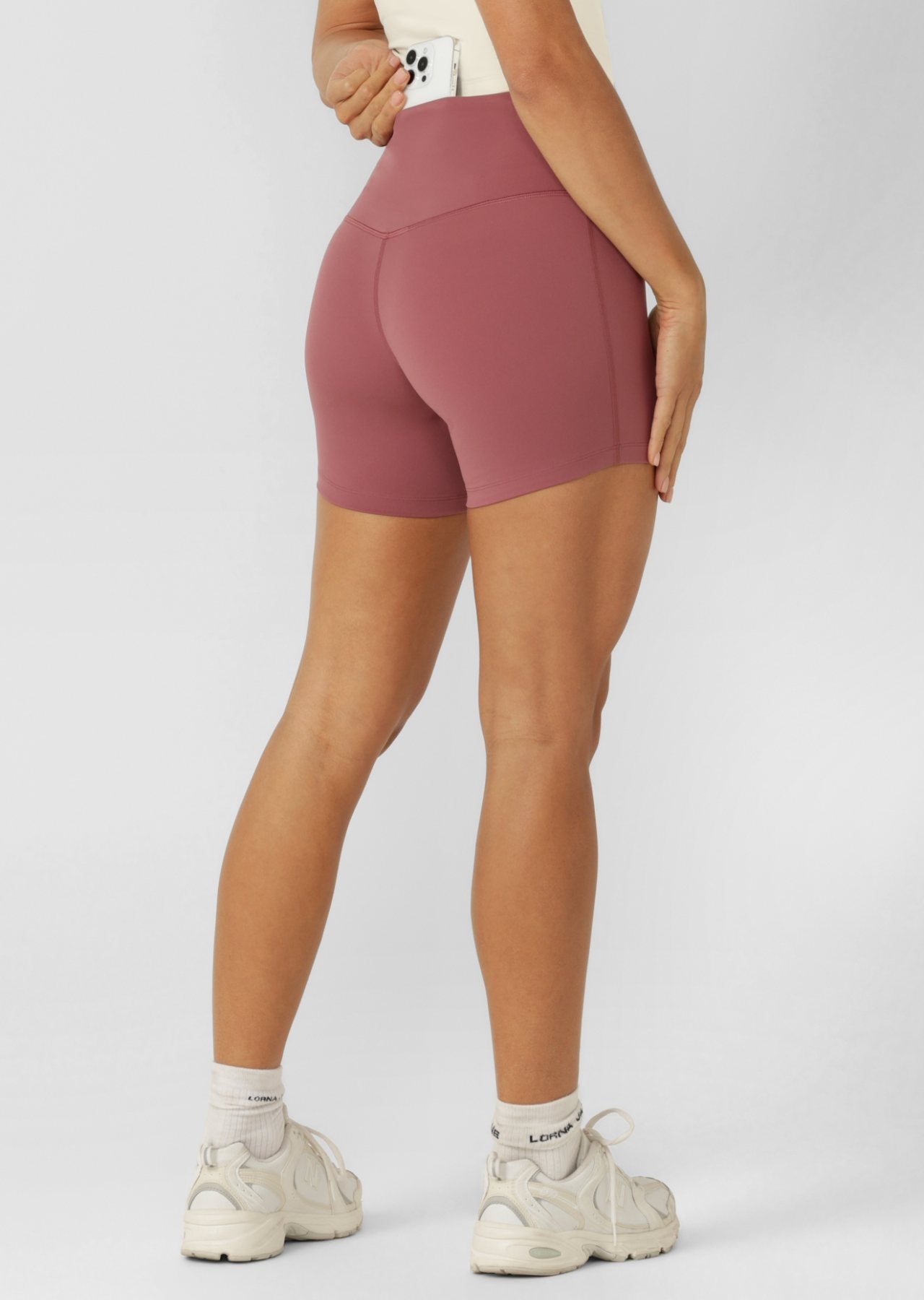 Lorna Jane Lotus No Chafe Phone Pocket 12cm Bike Shorts - Renaissance Rose