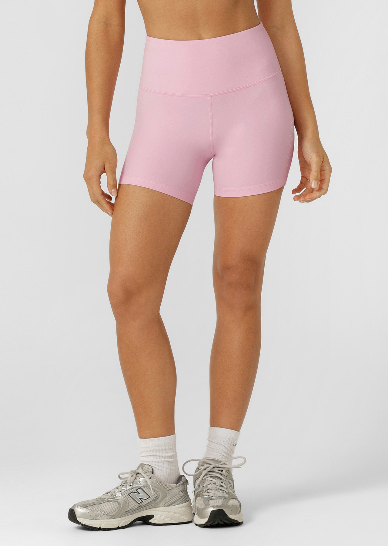 Lorna Jane Lotus No Chafe Phone Pocket 12cm Bike Shorts - Sweet Pink