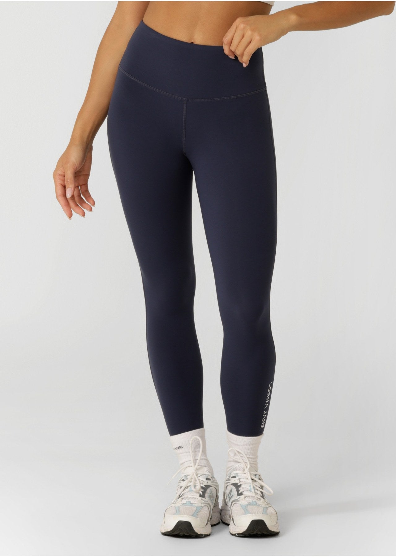 Lorna Jane Lotus No Chafe Phone Pocket Full Length Leggings - Dark Platinum Navy