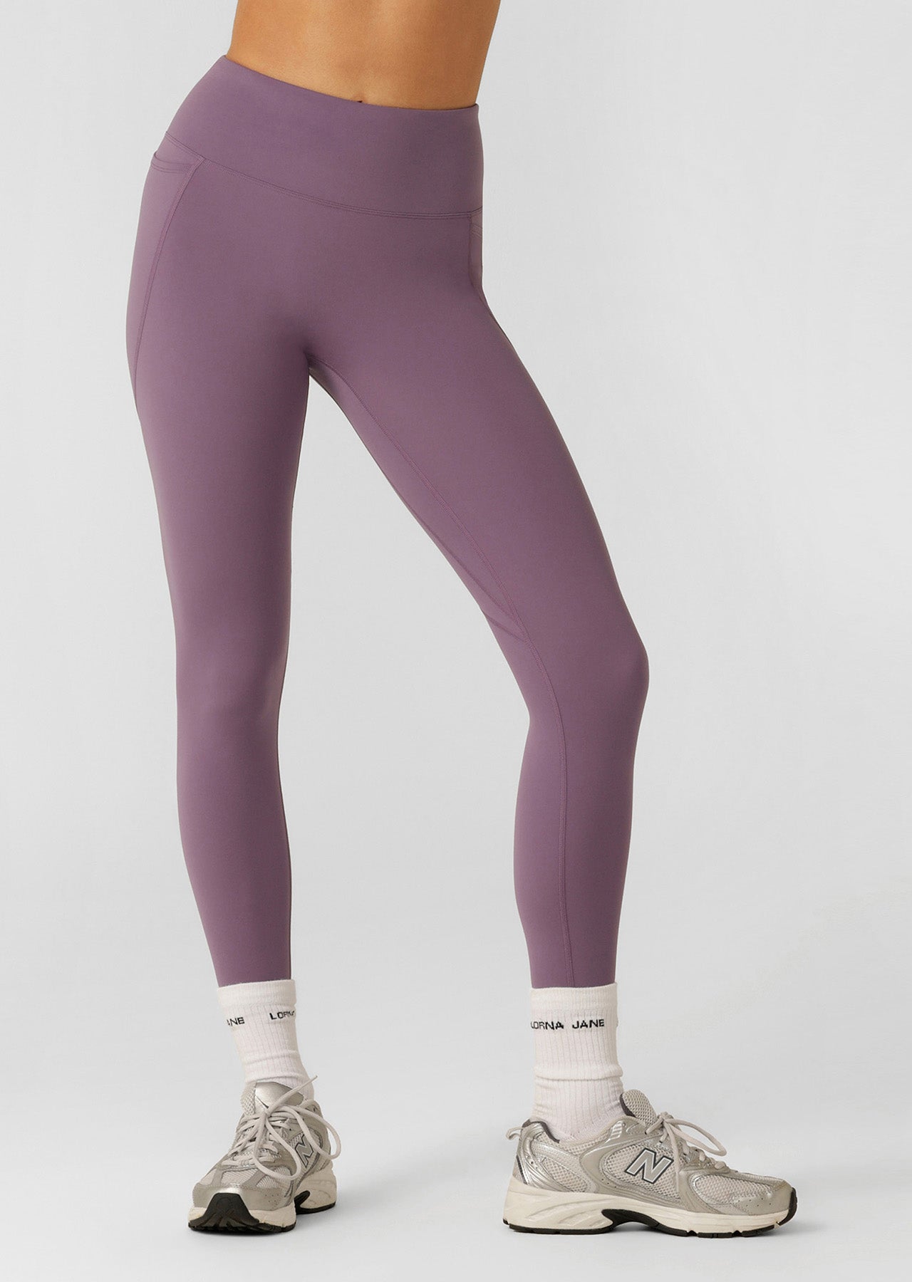 Lorna Jane Amy No Ride Phone Pocket Ankle Biter Leggings - Grape