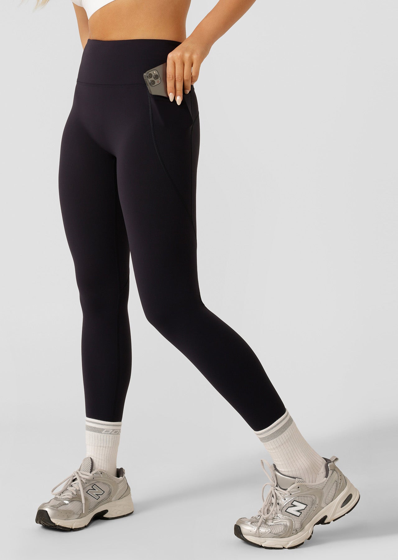 Lorna Jane Amy No Ride Phone Pocket Ankle Biter Leggings - Midnight Blue