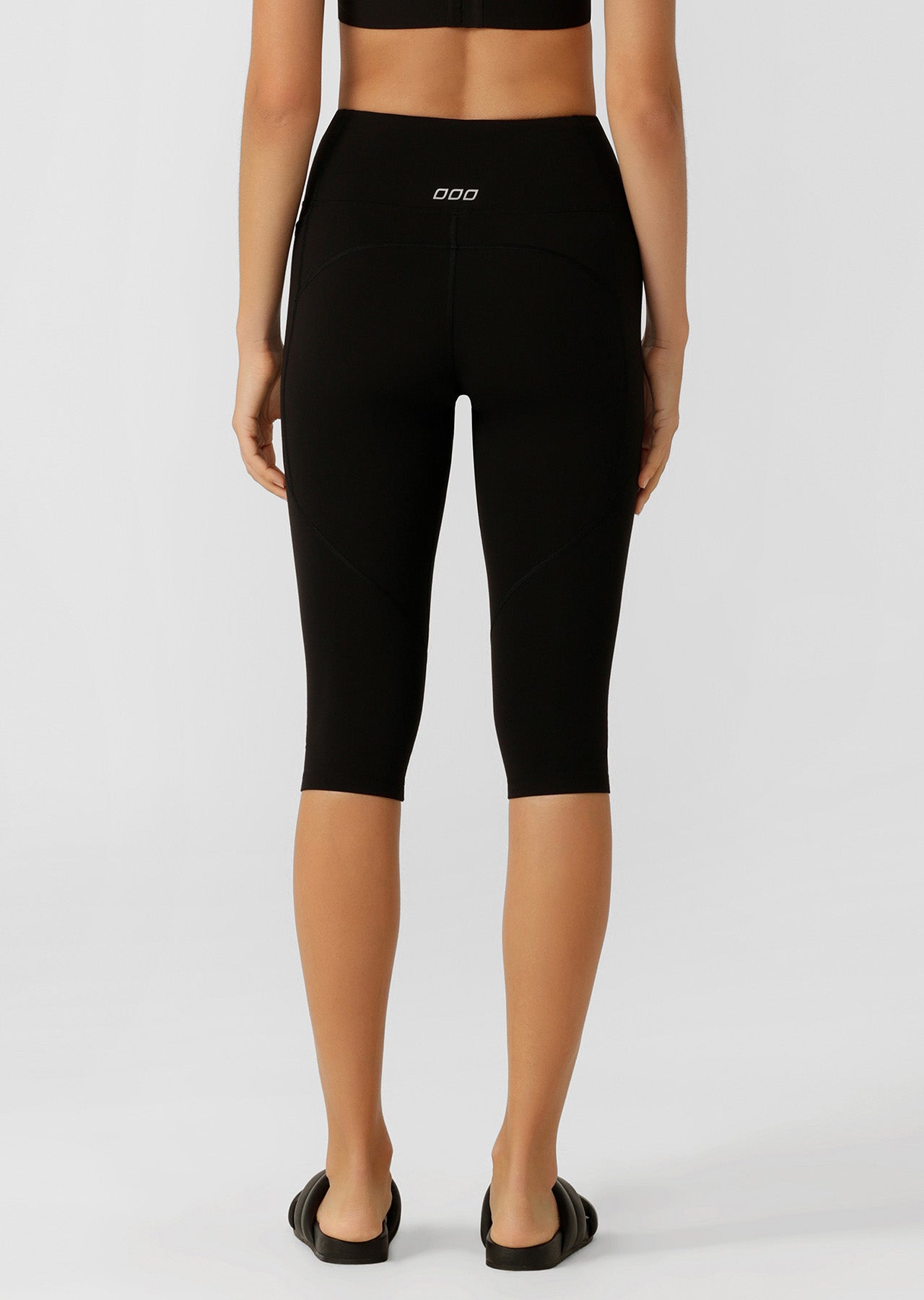 Lorna Jane Amy No Ride Phone Pocket 3/4 Leggings - Recycled Black