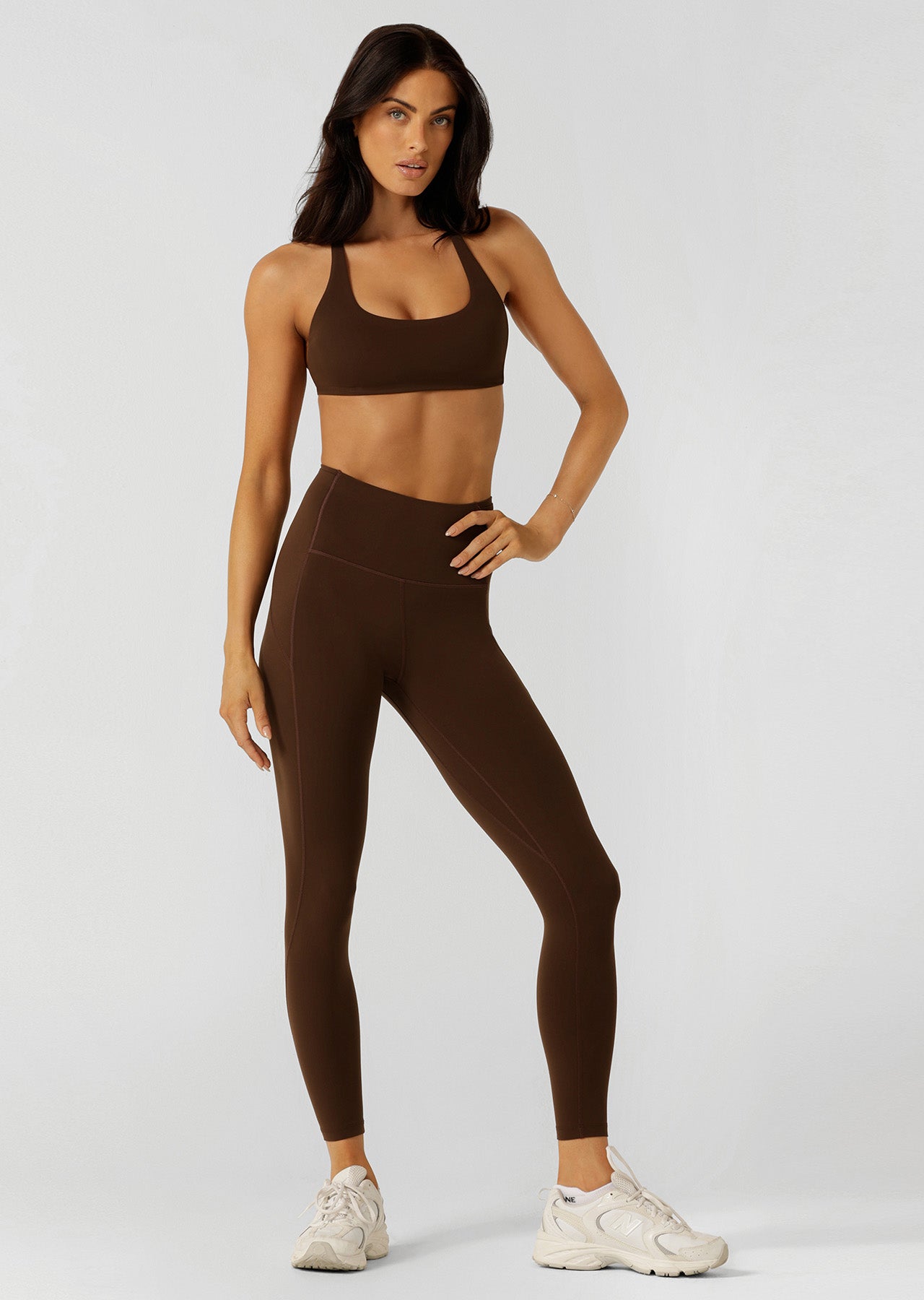 Lorna Jane Liberty 2 Pocket Ankle Biter Leggings - Espresso