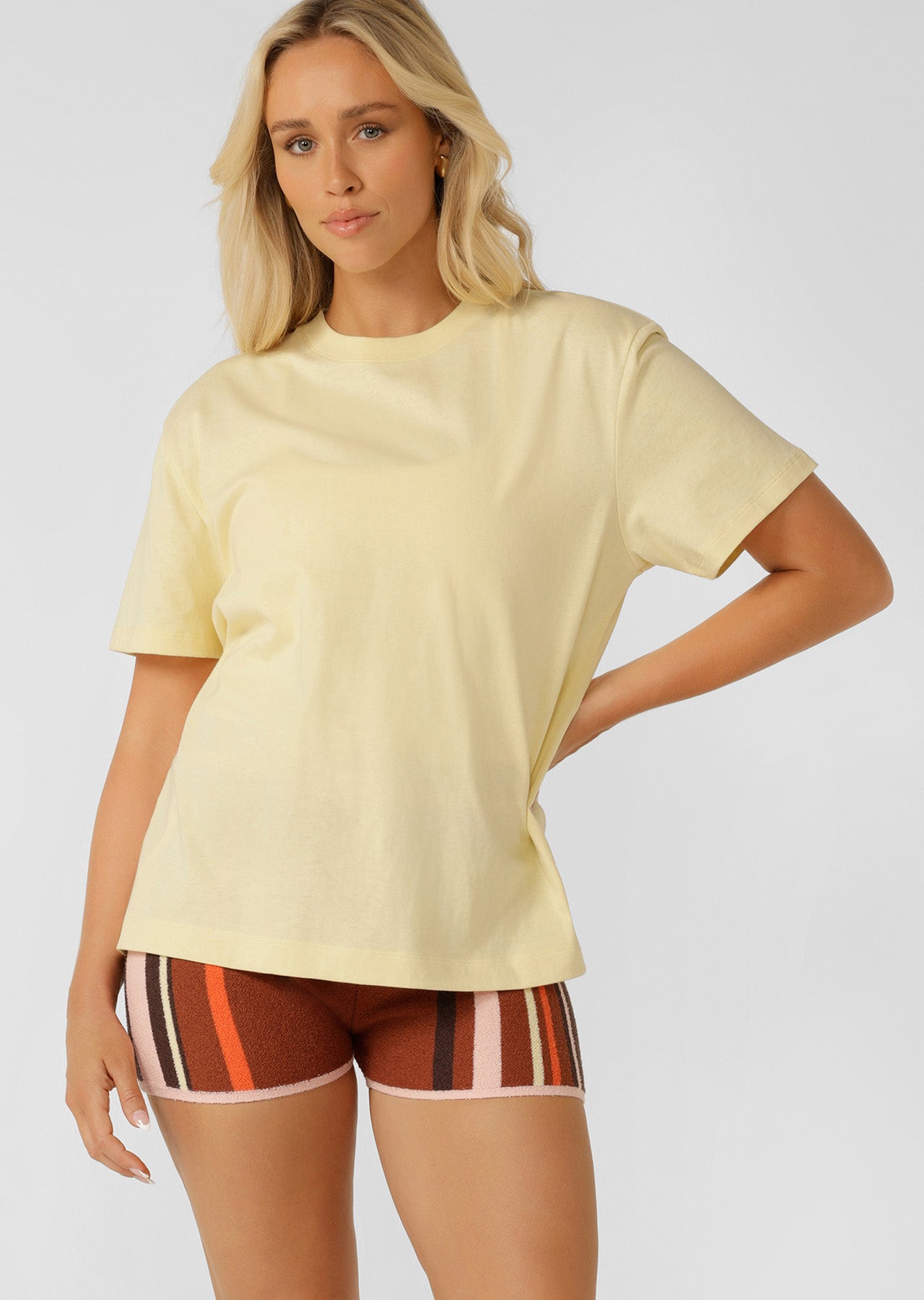 Lorna Jane LJ Basics T-Shirt - Lemon Cream