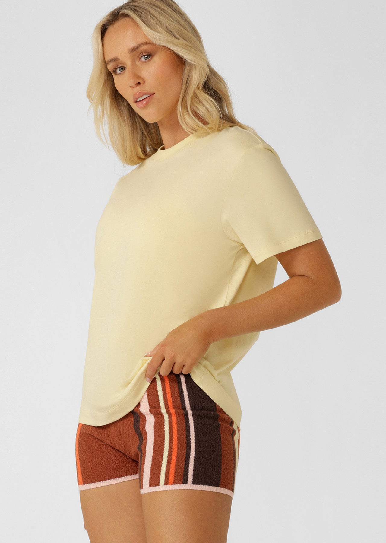 Lorna Jane LJ Basics T-Shirt - Lemon Cream