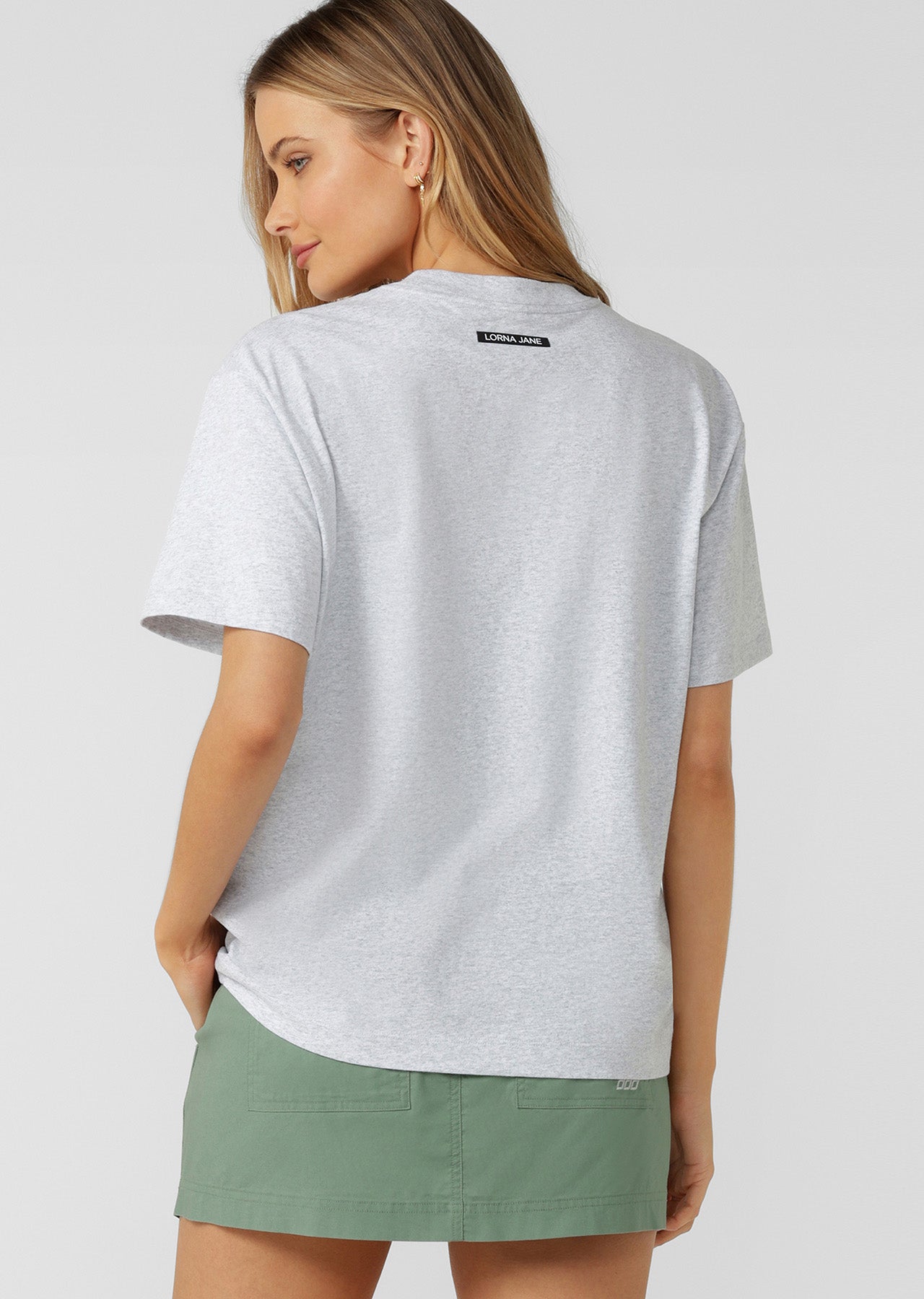 Lorna Jane LJ Basics T-Shirt - Light Grey Marl
