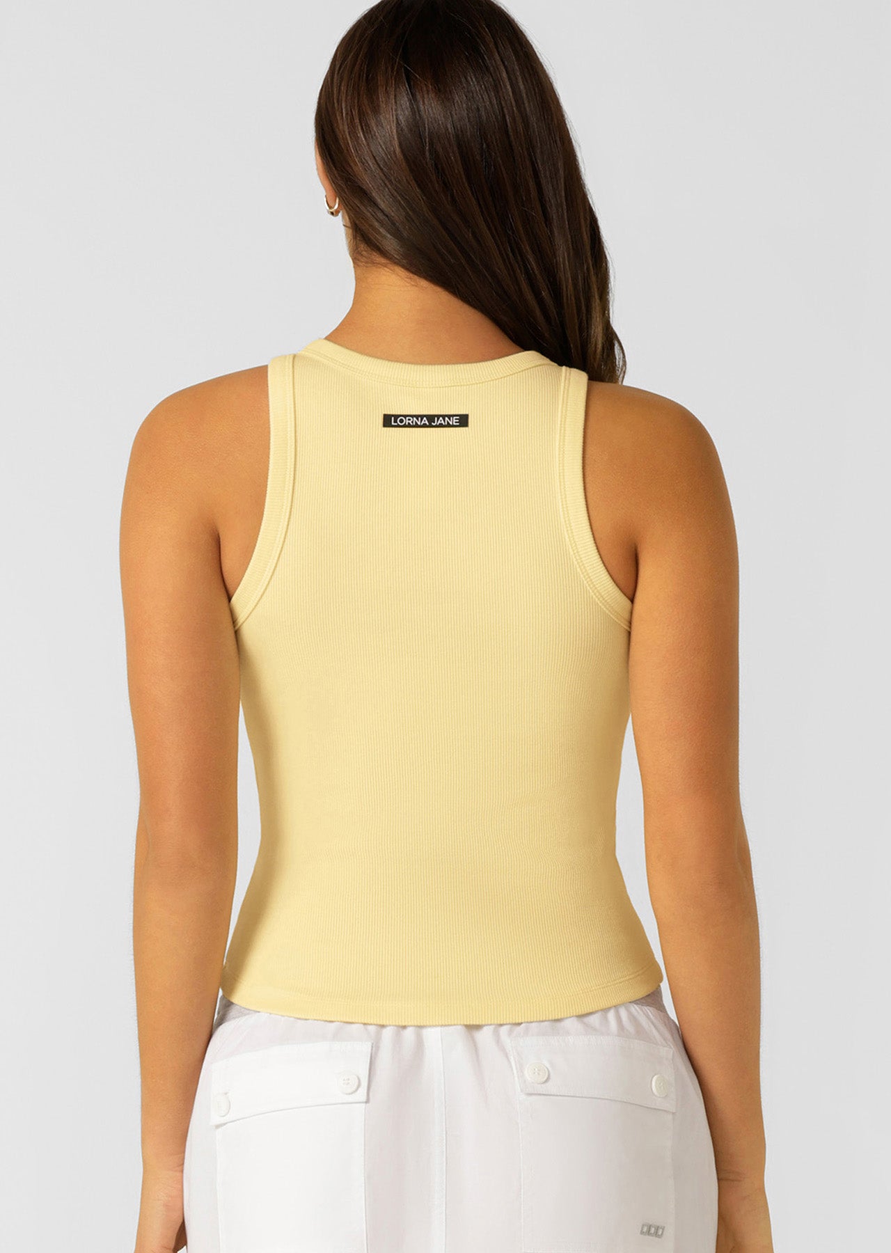 Lorna Jane LJ Basics Rib Tank - Lemon Cream