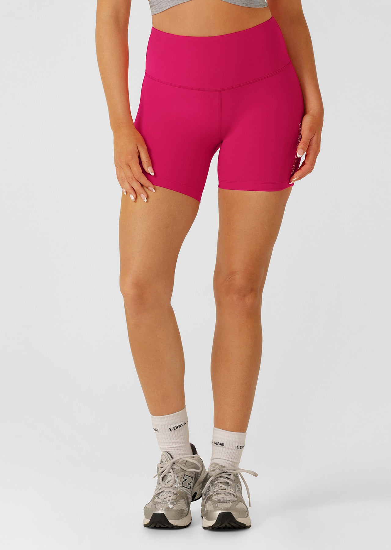 Lorna Jane Lotus No Chafe Phone Pocket 14cm Bike Shorts - Vivid Pink