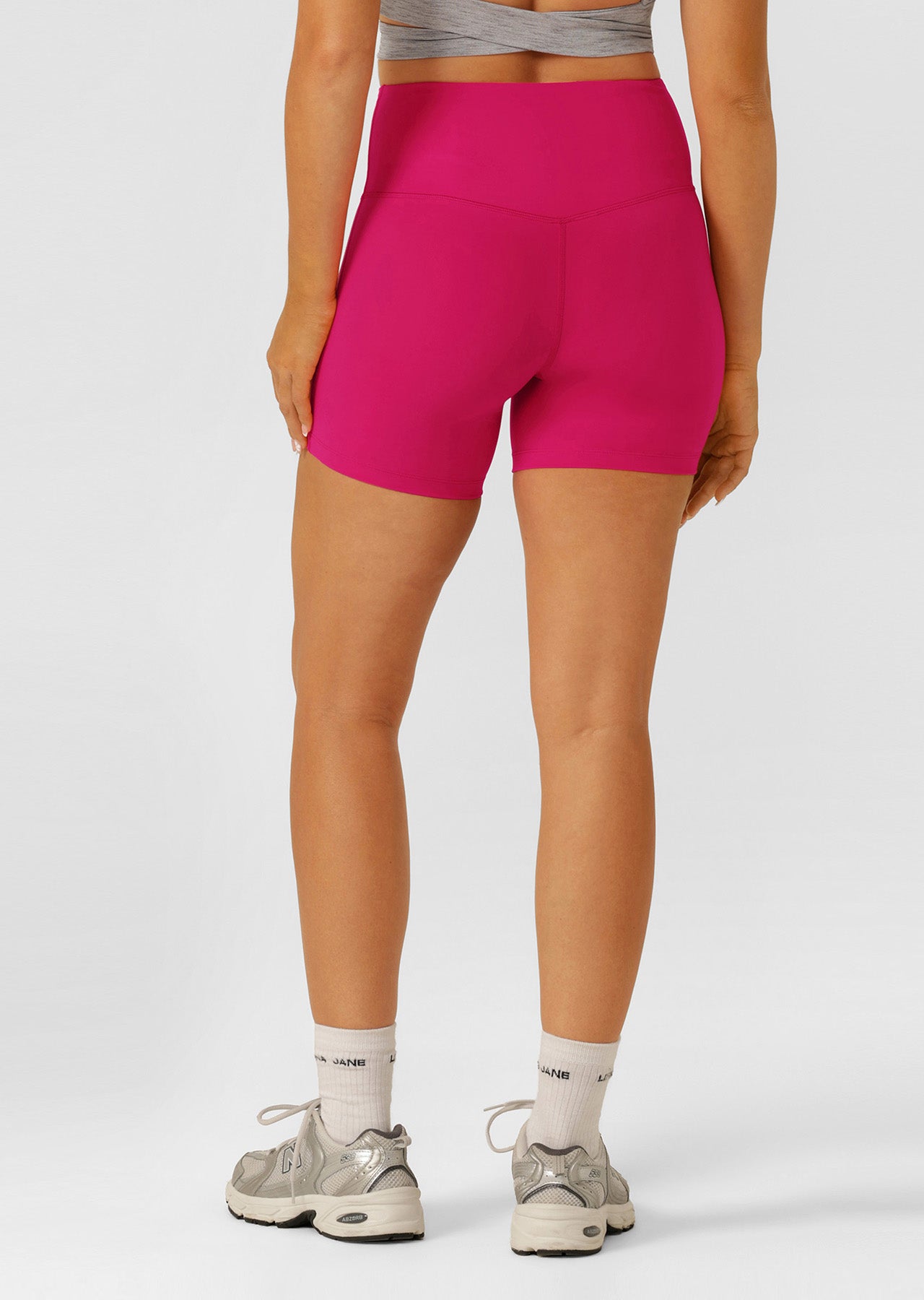 Lorna Jane Lotus No Chafe Phone Pocket 14cm Bike Shorts - Vivid Pink